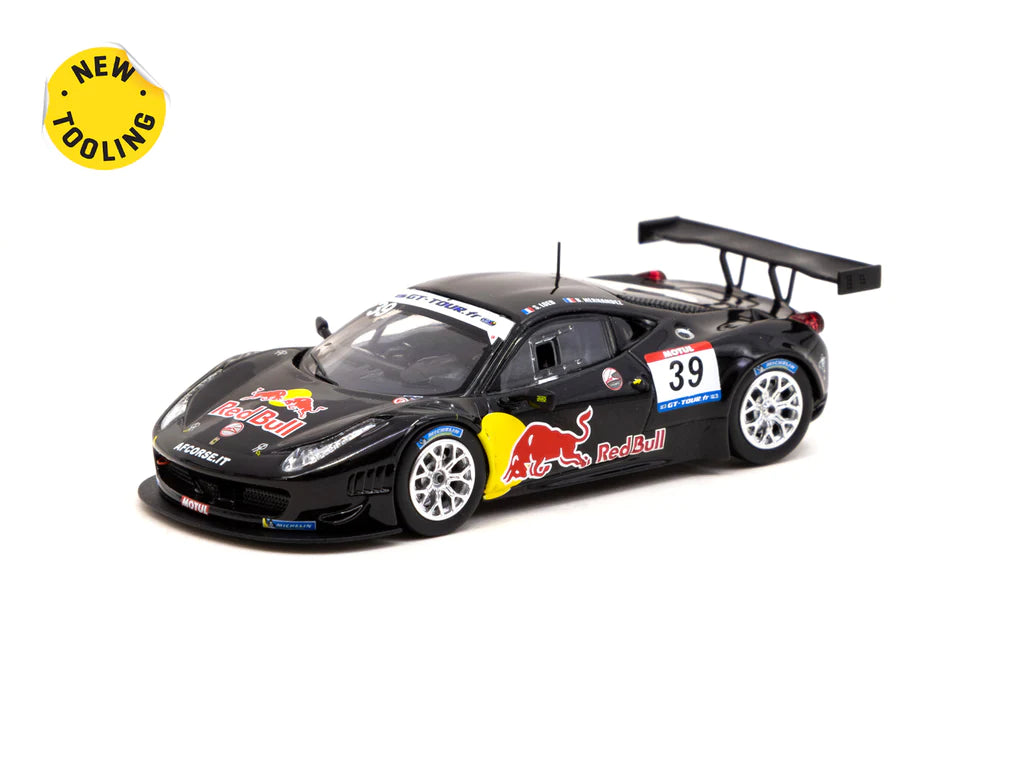 Tarmac Ixo Ferrari 458 Italia GT3 2011 GT Tour 2011 Red Bull Black 1:64