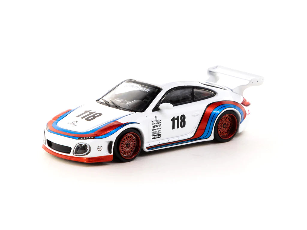 Tarmac Works Porsche Old & New 997 White 1:64