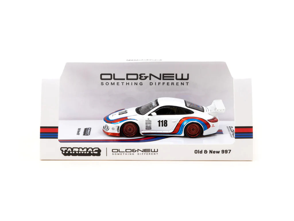 Tarmac Works Porsche Old & New 997 White 1:64