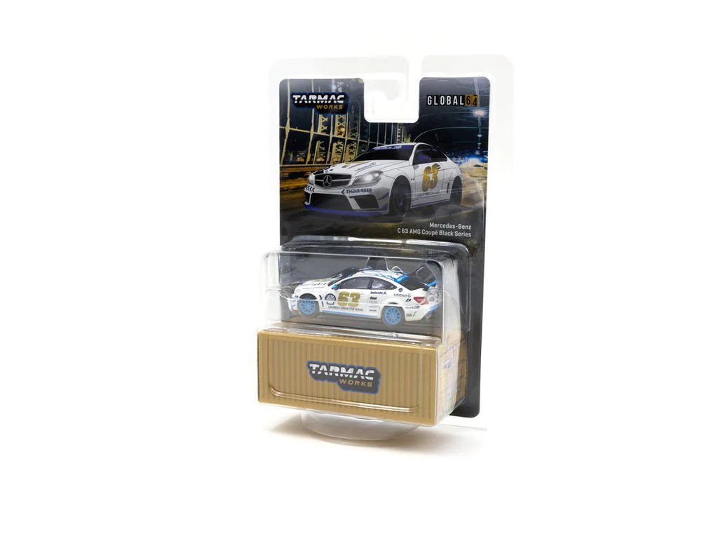 Tarmac Works Global64 Mercedes Benz C63 AMG Coupe Black Series White 1:64