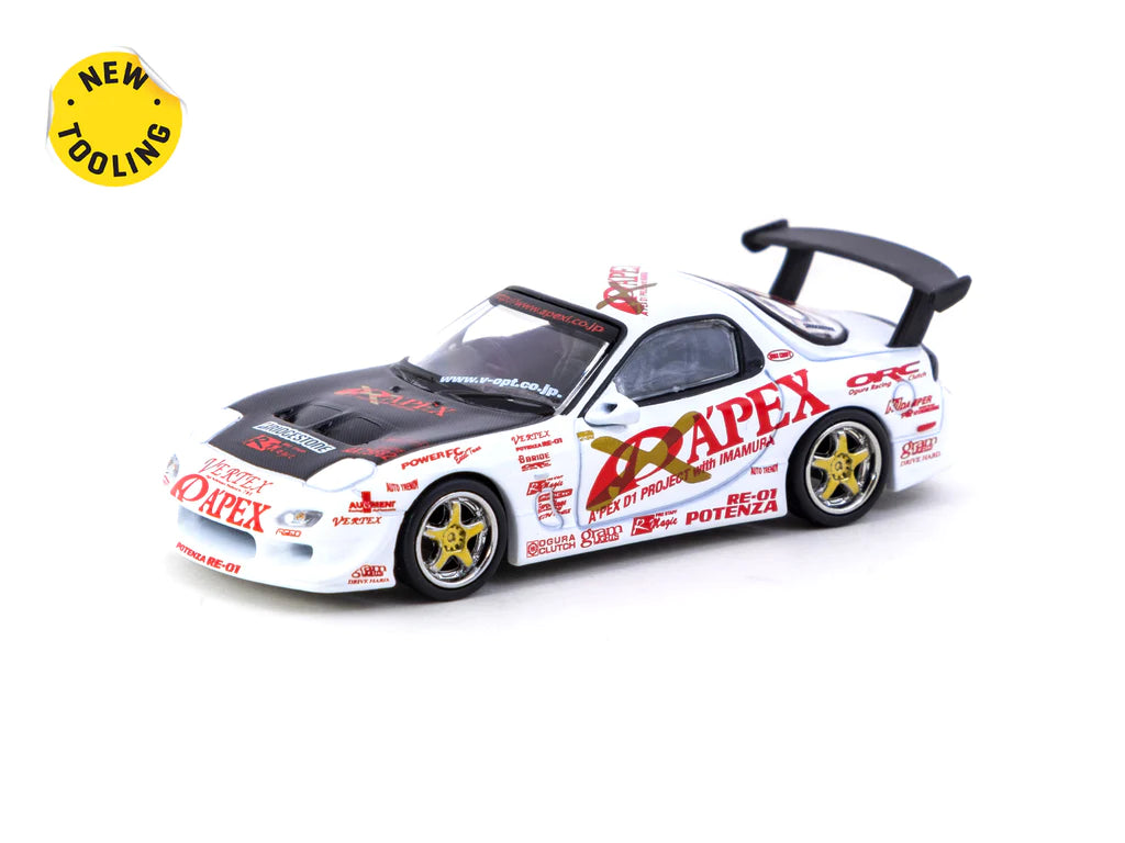Tarmac Vertex Mazda RX-7 FD3S A'Pex D1 Project White 1:64