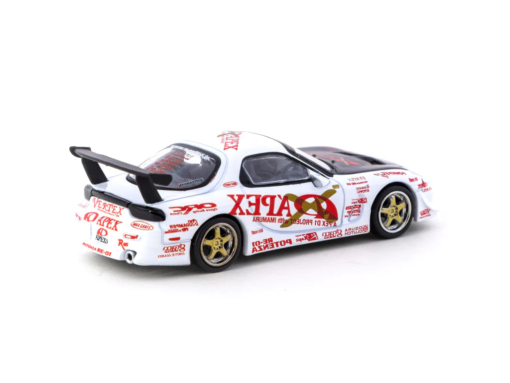 Tarmac Vertex Mazda RX-7 FD3S A'Pex D1 Project White 1:64