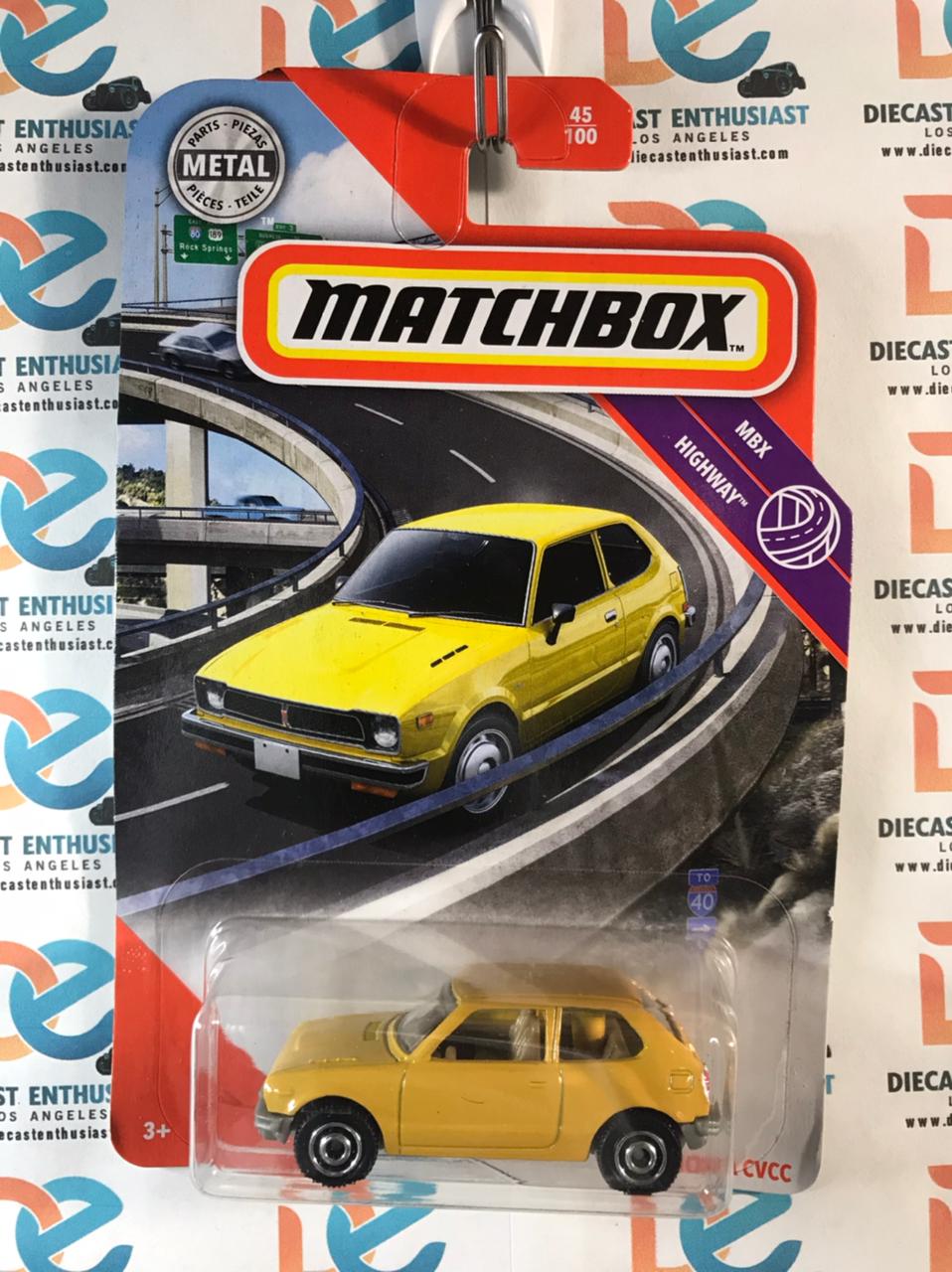 Matchbox Honda CVCC Yellow 1:64
