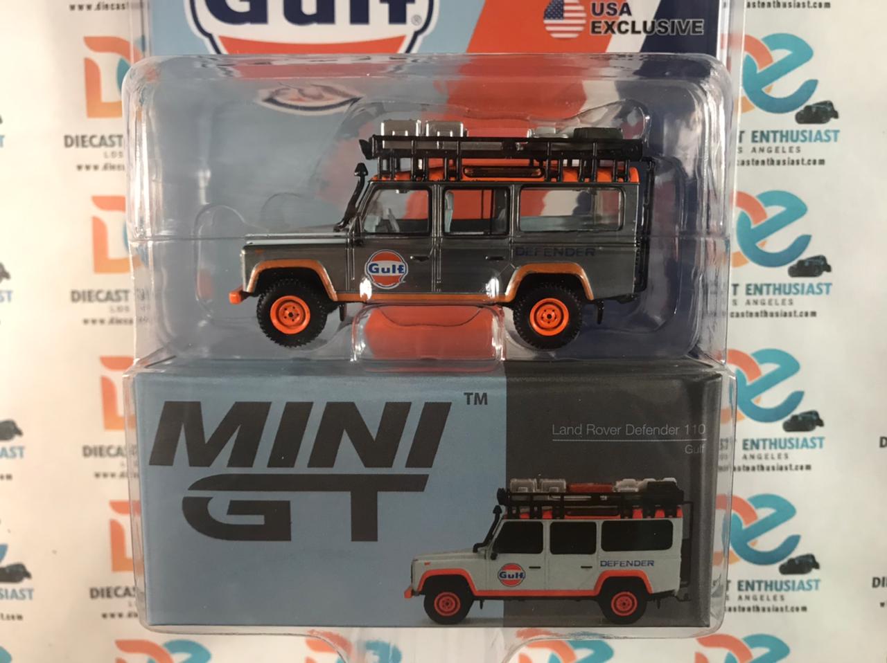 CHASE RAW Mini GT Mijo Exclusive 156 Land Rover Defender 110 Gulf Oil 1:64