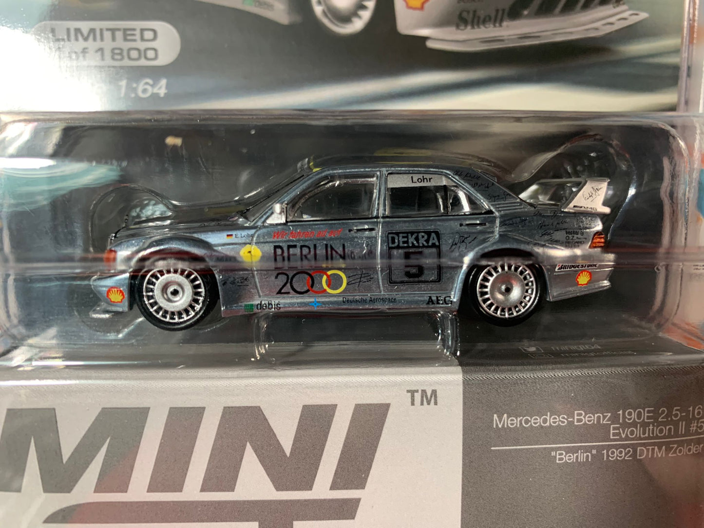 CHASE Mini GT Mijo Exclusive 196 Mercedes Benz 190E 2.5 Evolution #5 Berlin 1:64