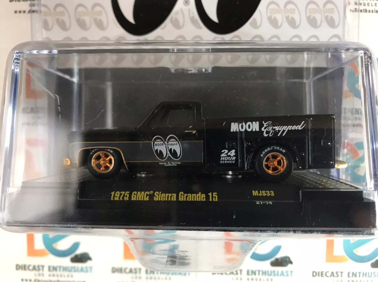CHASE M2 Machines Mijo Exclusives Mooneyes 1975 GMC Sierra Grande 15 Black 1:64