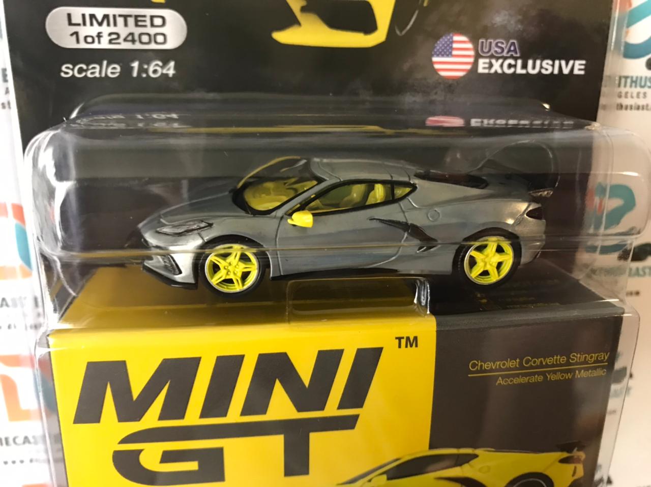 CHASE Mini GT Mijo Exclusive 195 2020 Chevrolet Corvette C8 Stingray Yellow 1:64