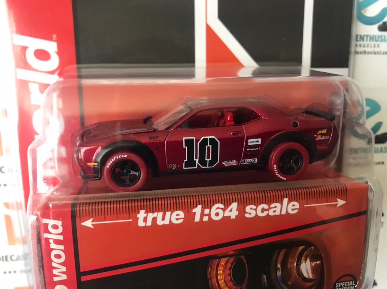 CHASE Auto World Mijo Exclusives 2019 Dodge Challenger Hellcat #10 Orange 1:64