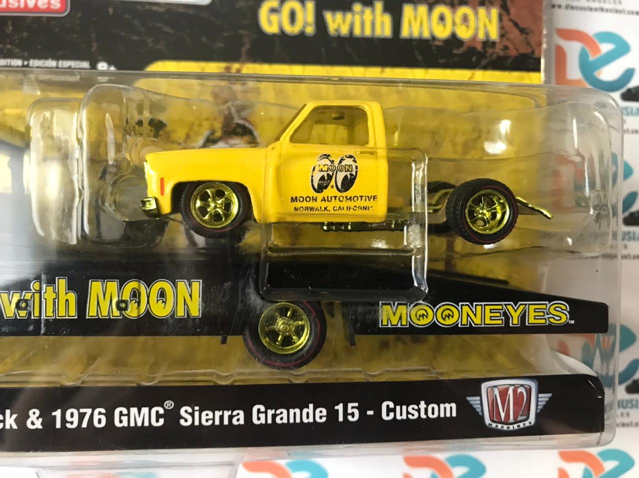 CHASE M2 Machines Mooneyes 1968 Chevrolet C60 Truck & 1976 GMC Sierra Grande 15 Bedless Custom 1:64