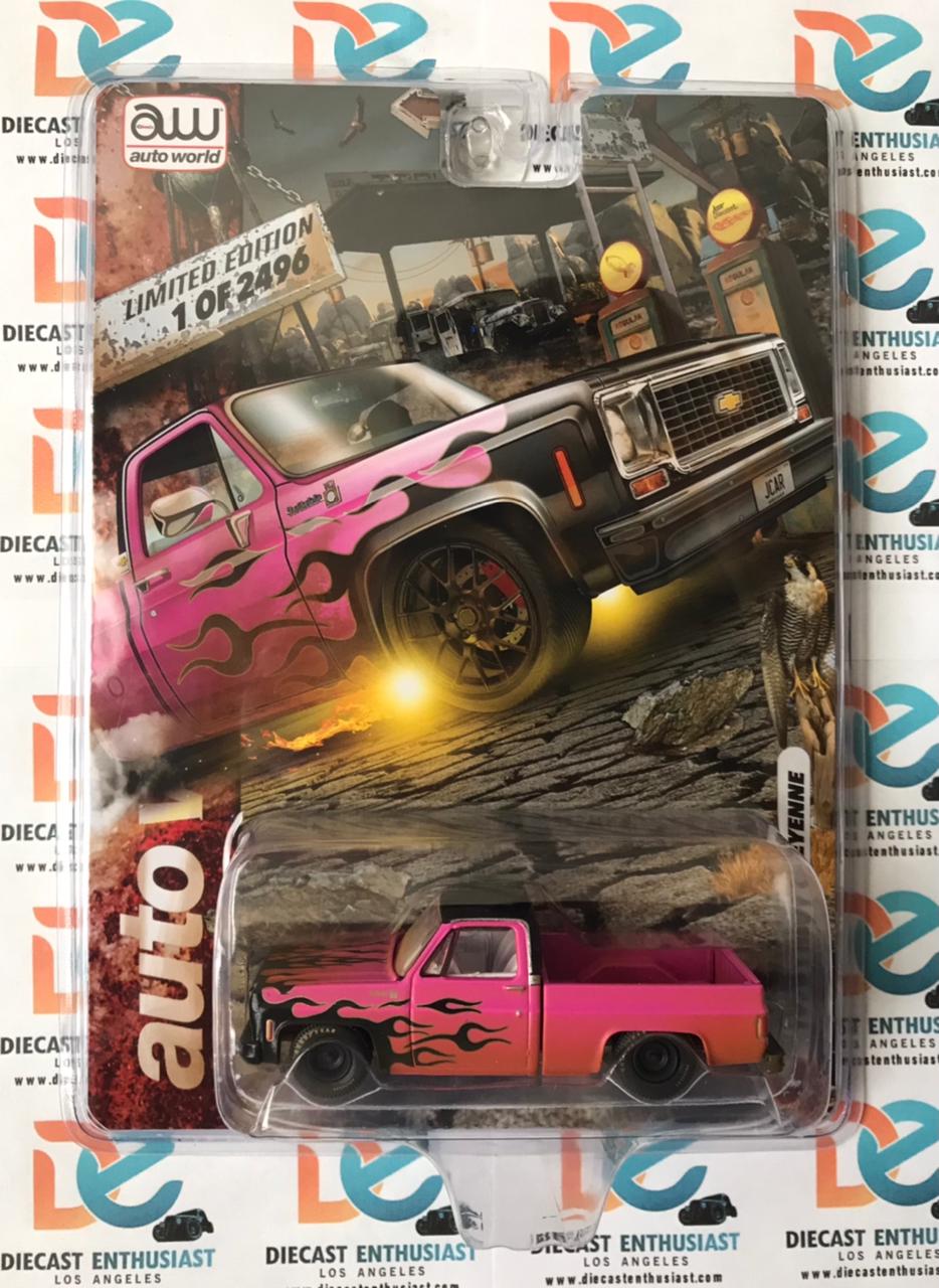 Auto World Jcar Exclusive 1976 Chevrolet Cheyenne Pink Flame Pair 1:64
