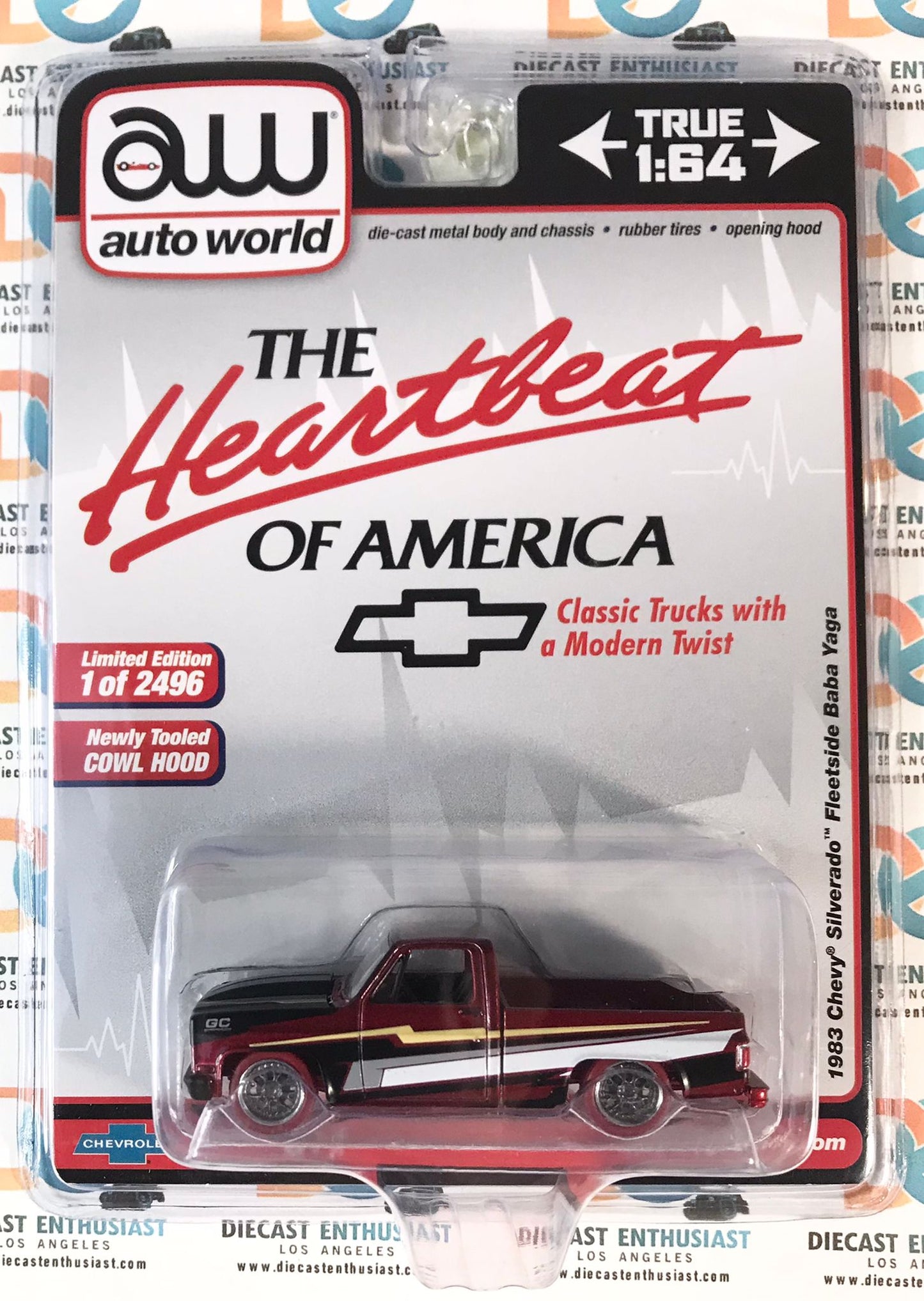 CHASE ULTRA RED Auto World Exclusives The Heartbeat of America 1983 Chevy Silverado Fleetside Baba Yaga Grey 1:64