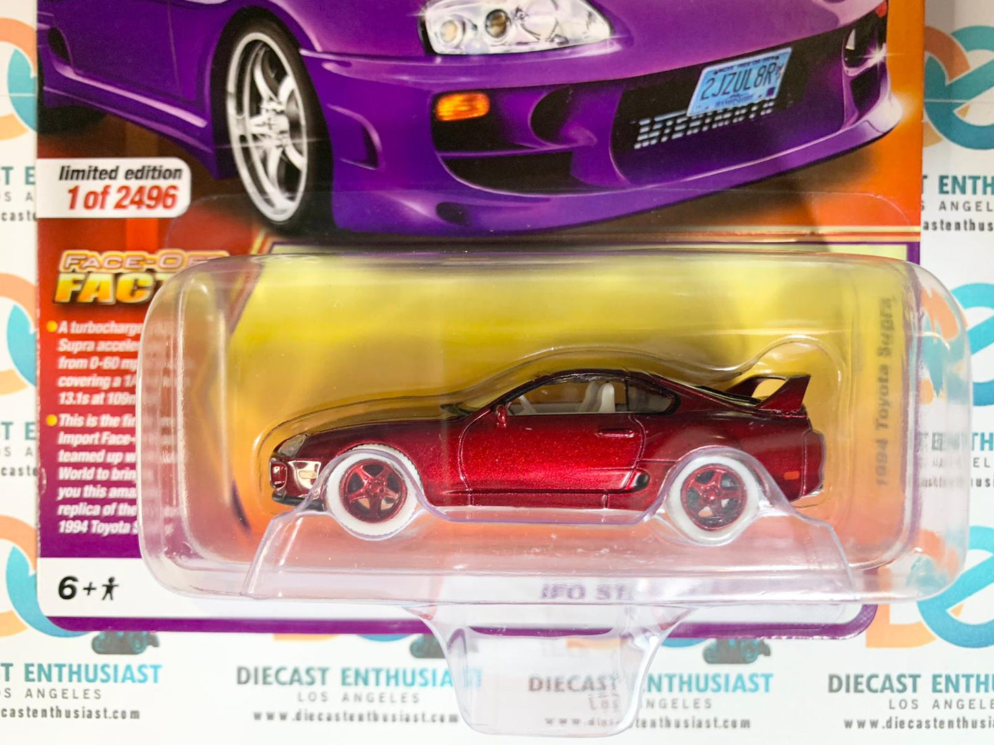 CHASE ULTRA RED Auto World House of Cars Exclusives Import Face-Off 1994 Toyota Supra Custom Purple 1:64