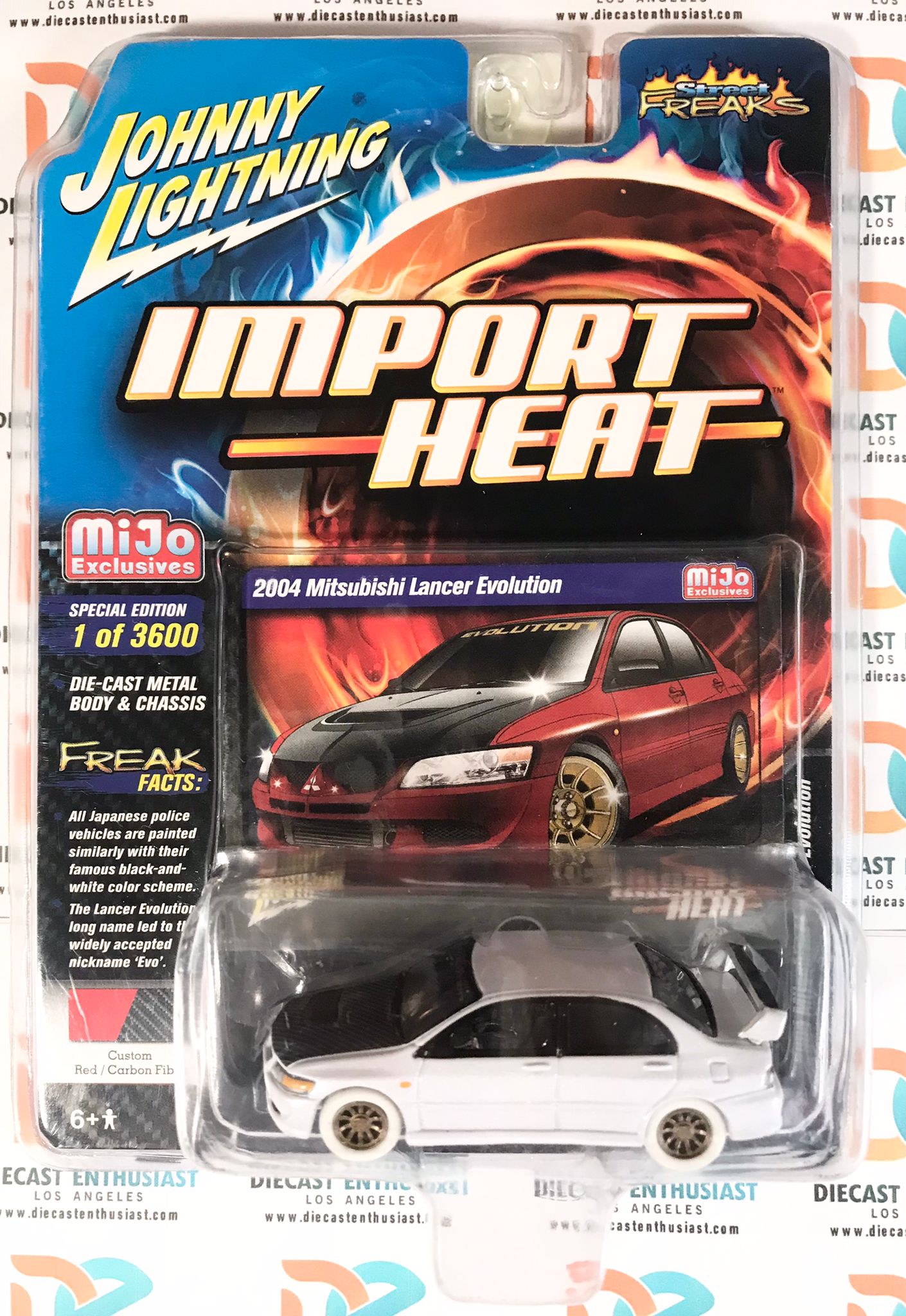 BAD BUBBLE CHASE WHITE LIGHTNING Import Heat 2004 Mitsubishi Lancer Evolution Red 1:64