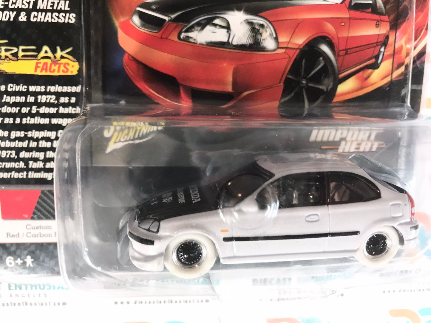 CHASE WHITE LIGHTNING Import Heat 1998 Honda Civic Custom Red 1:64