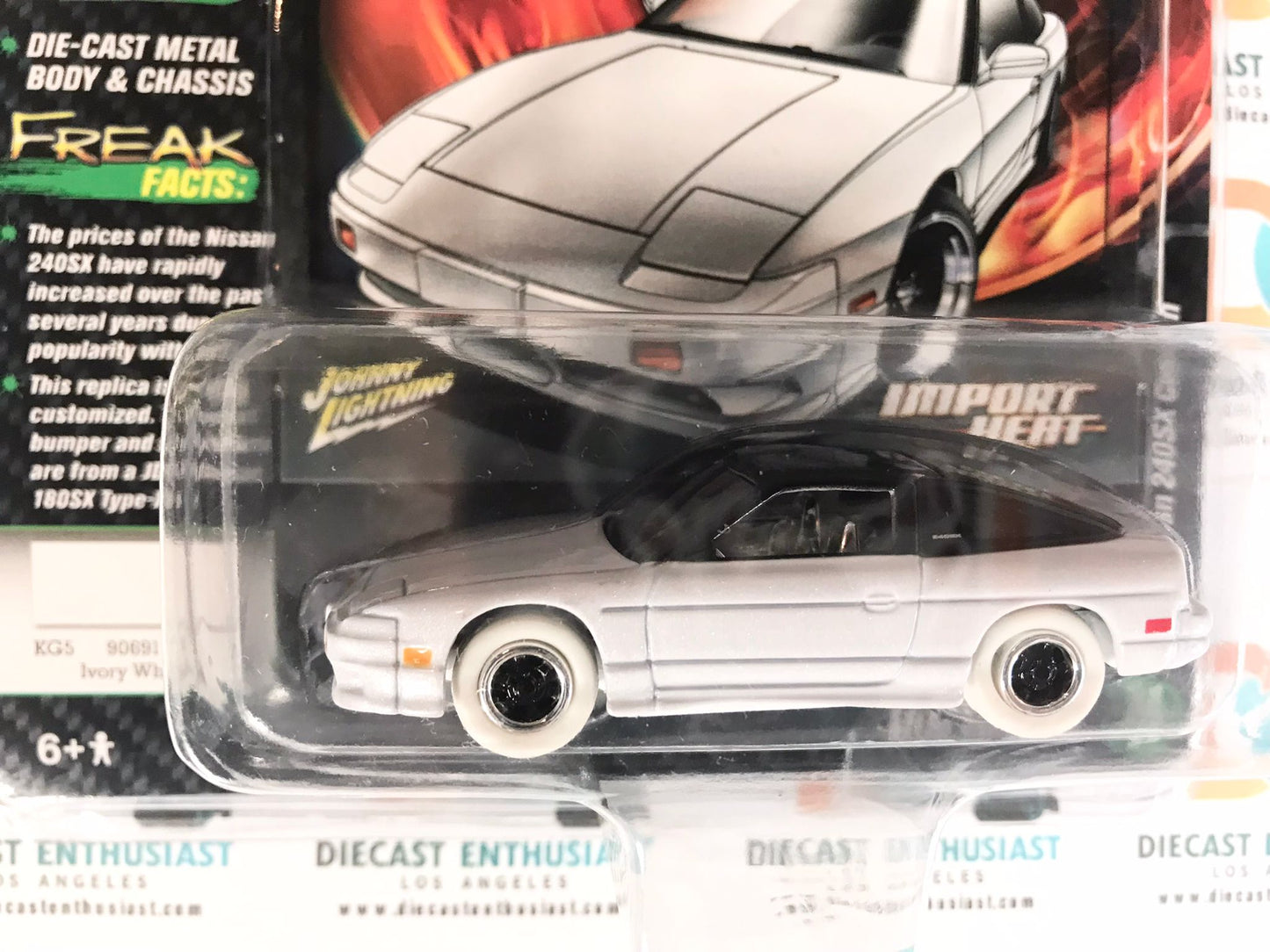 CHASE WHITE LIGHTNING Import Heat 1990 Nissan 240SX Custom White 1:64