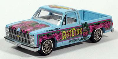 Auto World Weekend of Wheels Exclusives 1983 Chevrolet Silverado 10 Fleetside Baby Blue Rat Fink 1:64