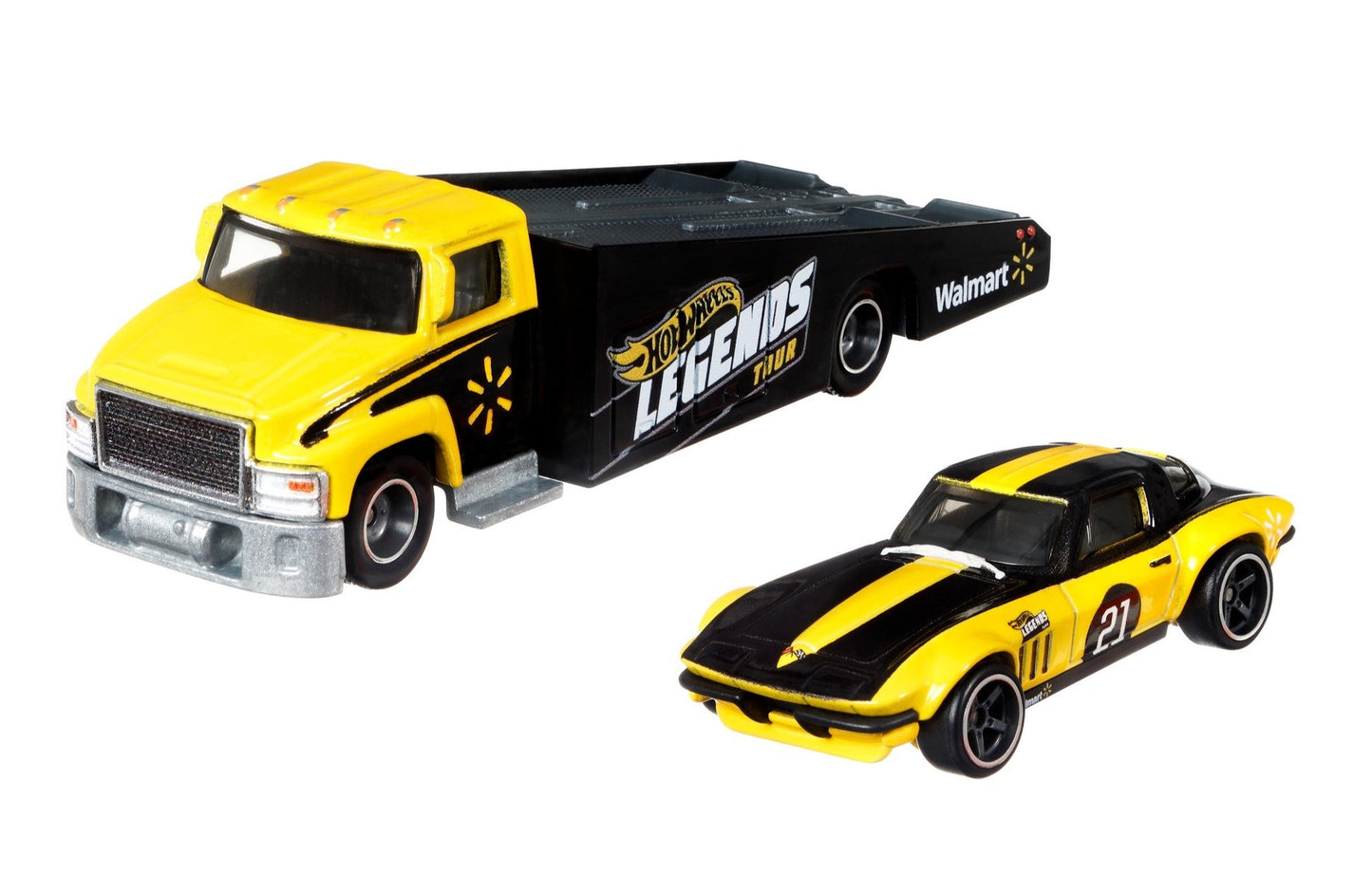 Hot Wheels Legends Tour Walmart Exclusives Team Transport Corvette Stingray Coupe & Carry On 1:64