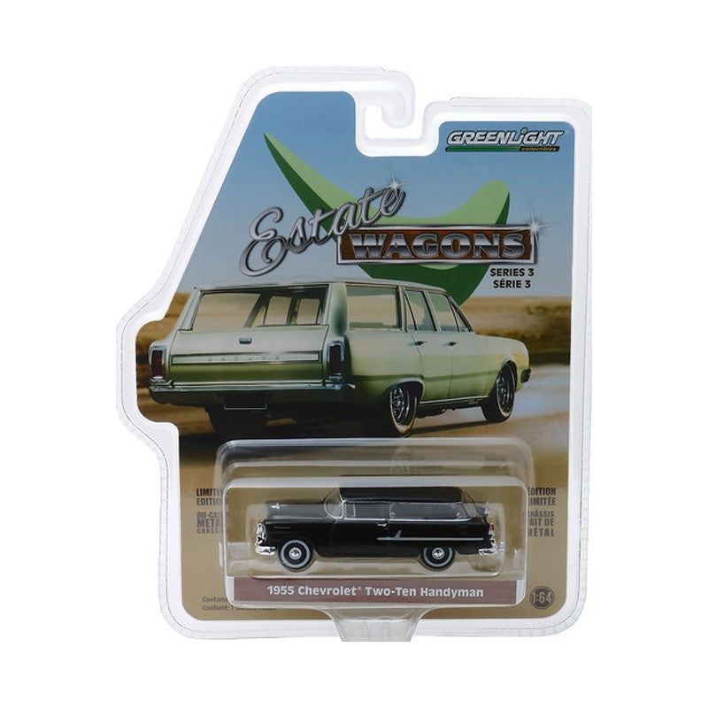 Greenlight Estate Wagons 1955 Chevrolet Two Ten Handyman Black 1:64