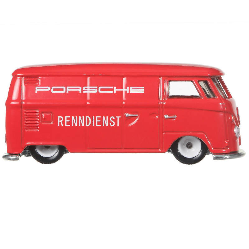 Hot Wheels Deutchland Design Volkswagen T1 Panel Bus Porsche Red with Sterling Protector Case 1:64