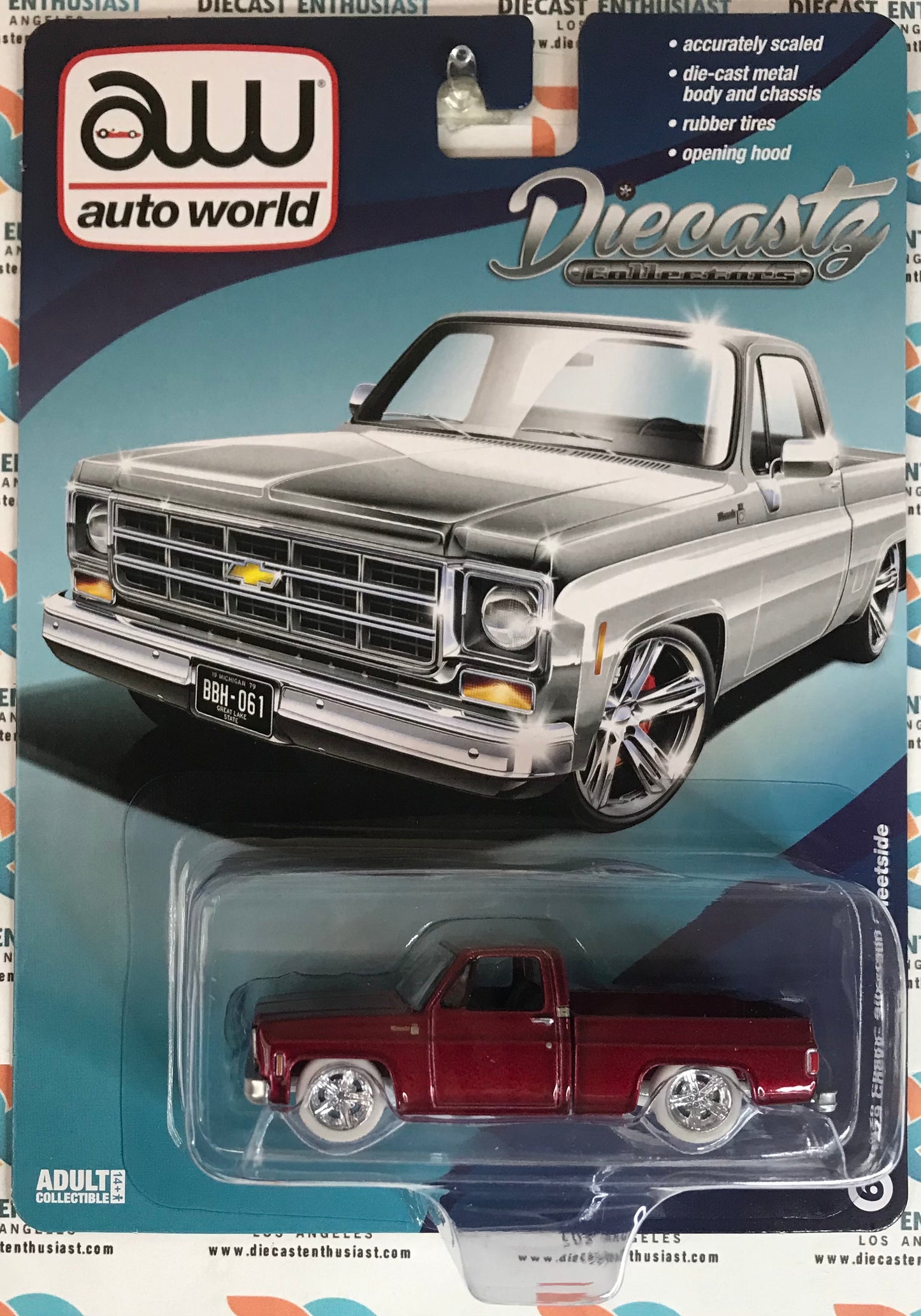 CHASE Auto World Diecastz Exclusives 1979 Chevy Silverado Fleetside White 1:64