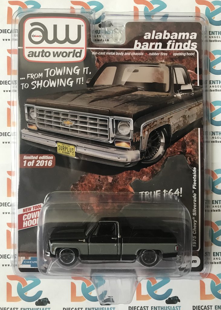 Auto World Alabama Barn Finds Exclusives 1975 Chevy Silverado Fleetside Clean Version 1:64