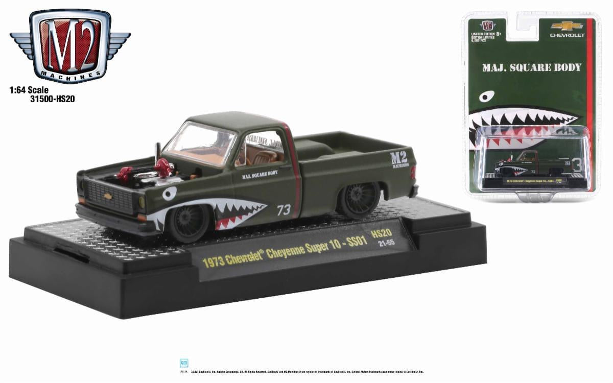 M2 Machines 1973 Chevrolet Cheyenne Super 10 SSO MAJ Squarebody Green 1:64