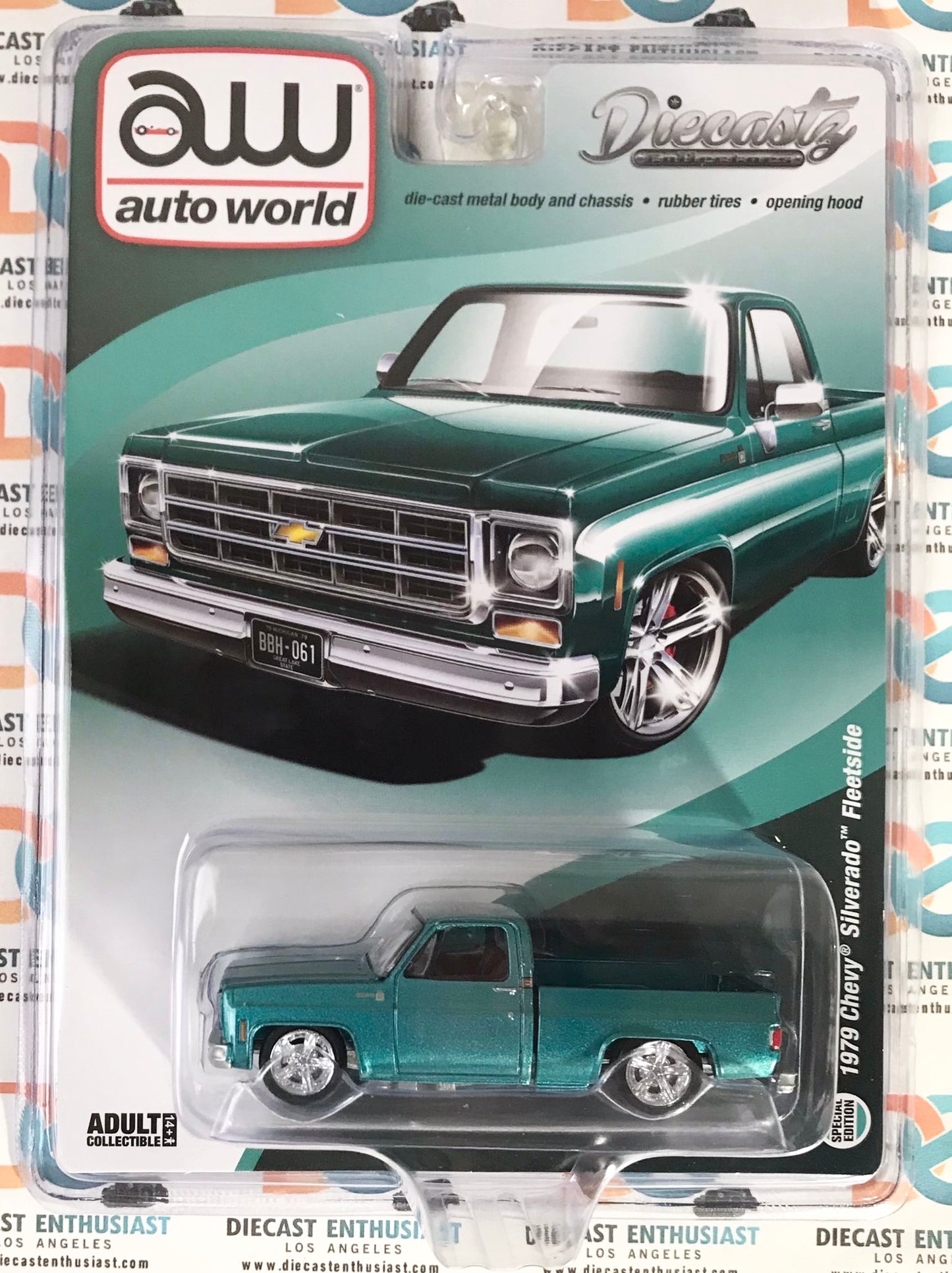 Auto World Diecastz Exclusives 1979 Chevy Silverado Fleetside Aqua 1:64