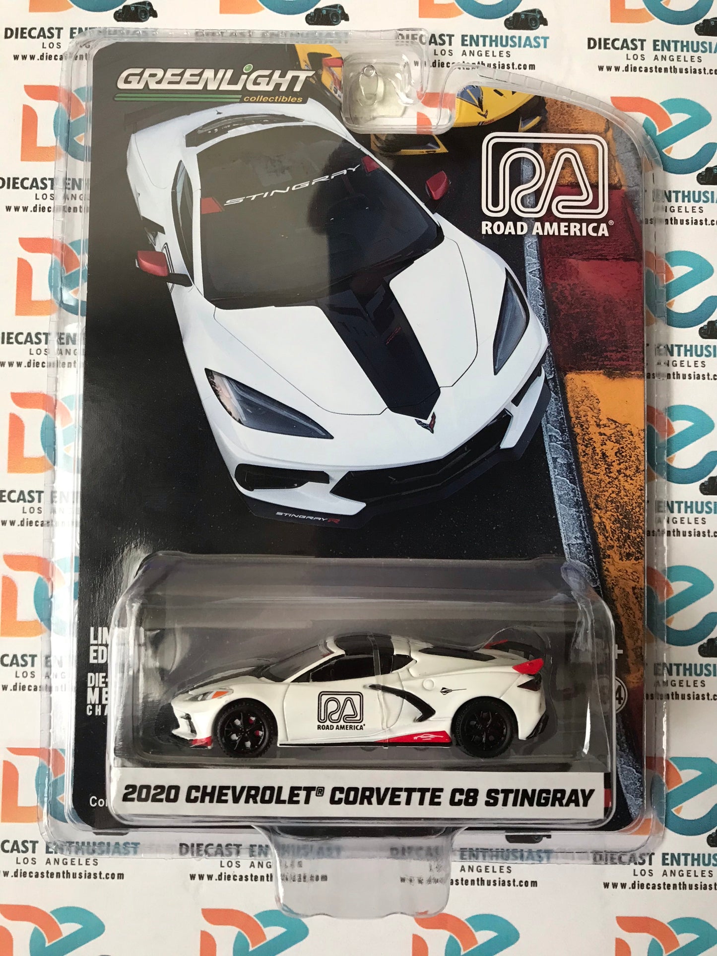 Greenlight Road America 2020 Chevrolet C8 Stingray White 1:64