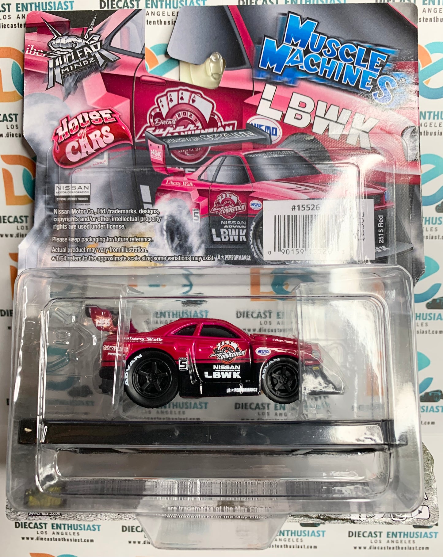 Maisto Muscle Machines Diecast Super Convention 2023 Liberty Walk 1999 Nissan Skyline GTR R34 1:64 1:64