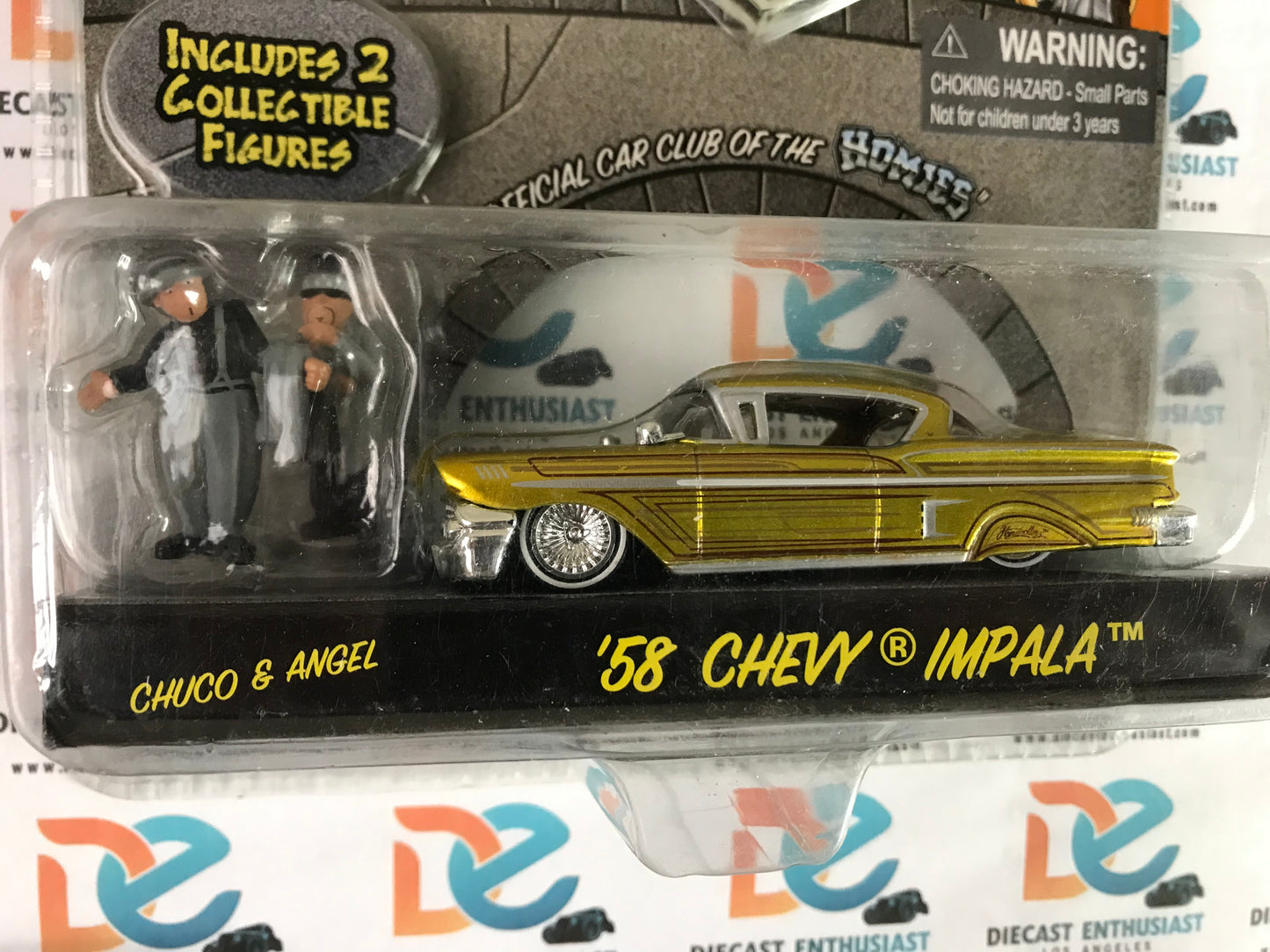 Jada Toys Homie Rollerz Lowrider 58 Chevy Impala Gold with Figures 1:64