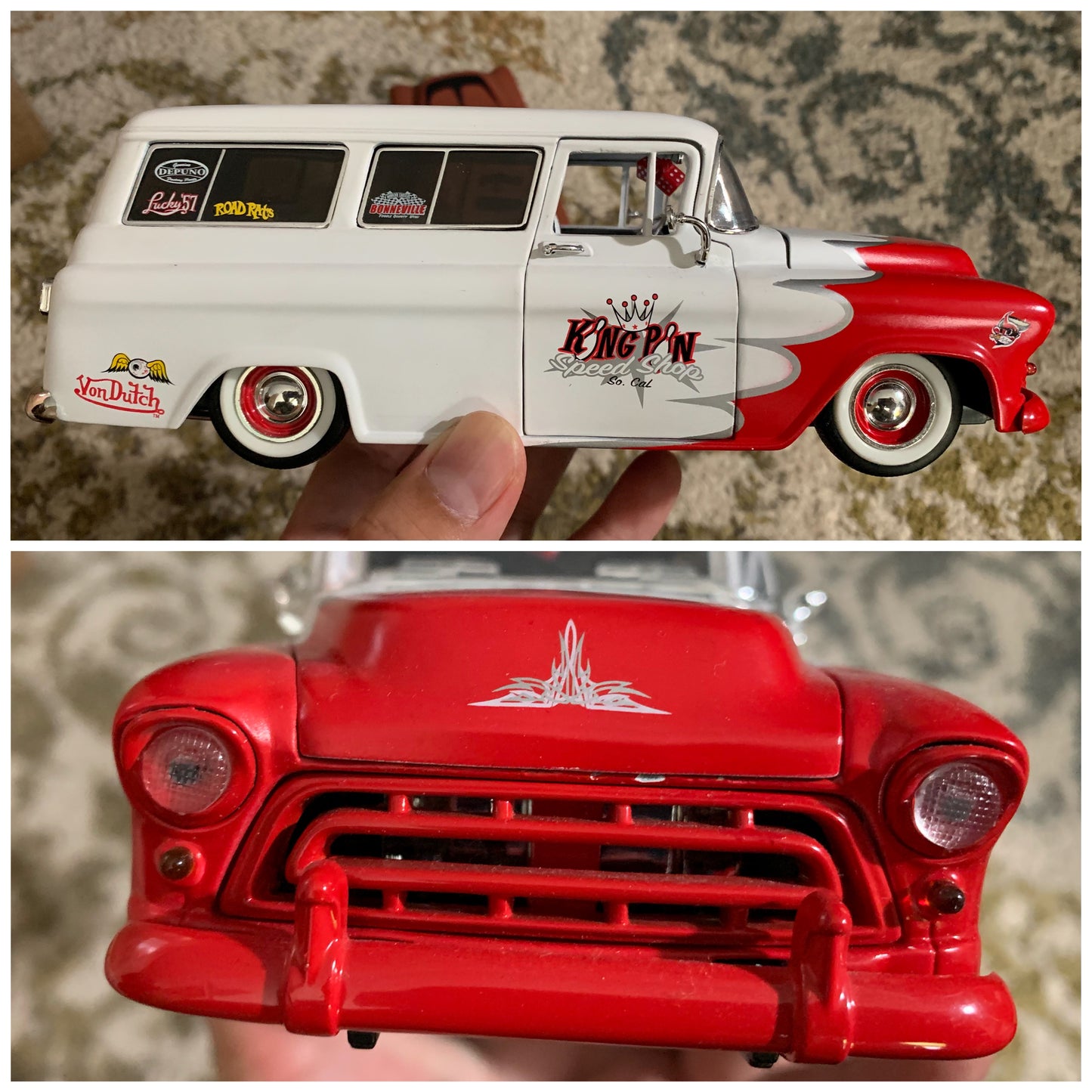 PRE OWNED 1:24 Jada Toys Von Dutch 1957 Chevy Suburban