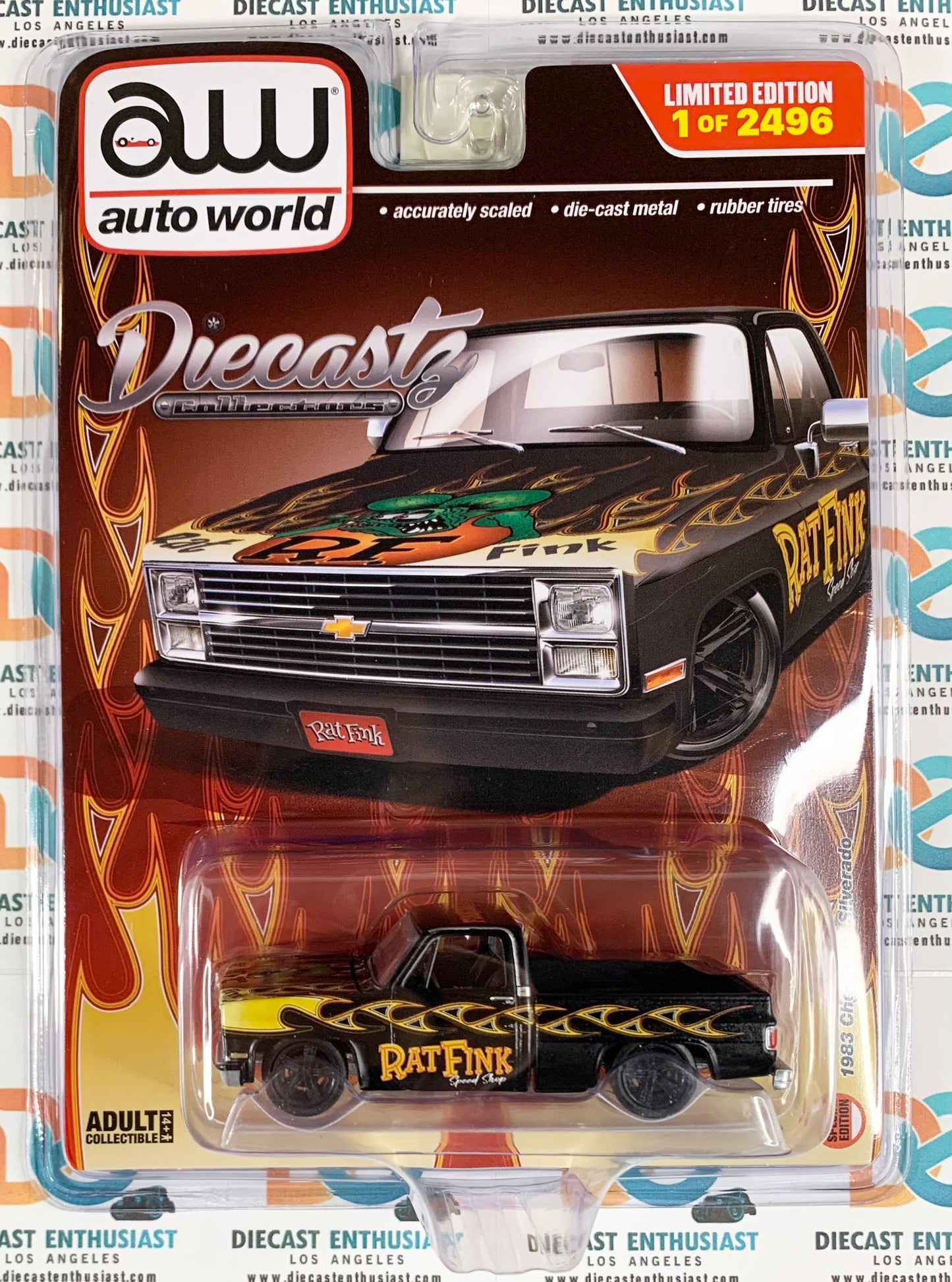 Auto World Diecastz Exclusives 1983 Chevrolet Silverado Rat Fink Black 1:64