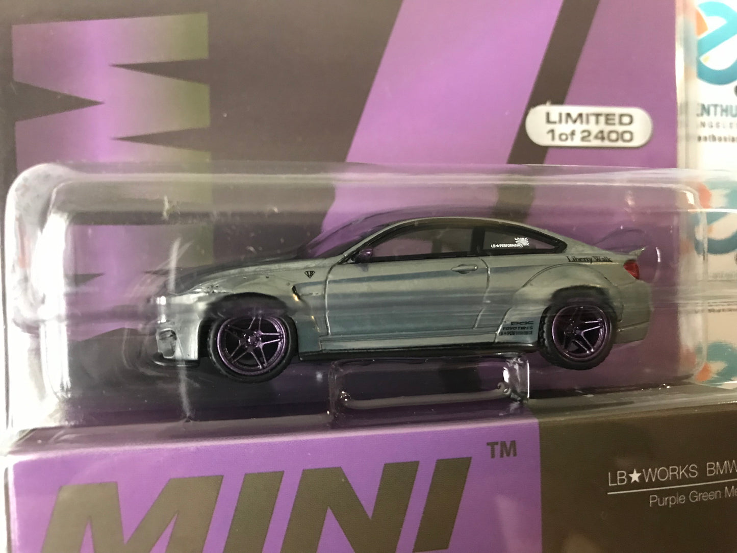 CHASE Mini GT Mijo Exclusive 228 LB Works BMW M4 Purple Green 1:64
