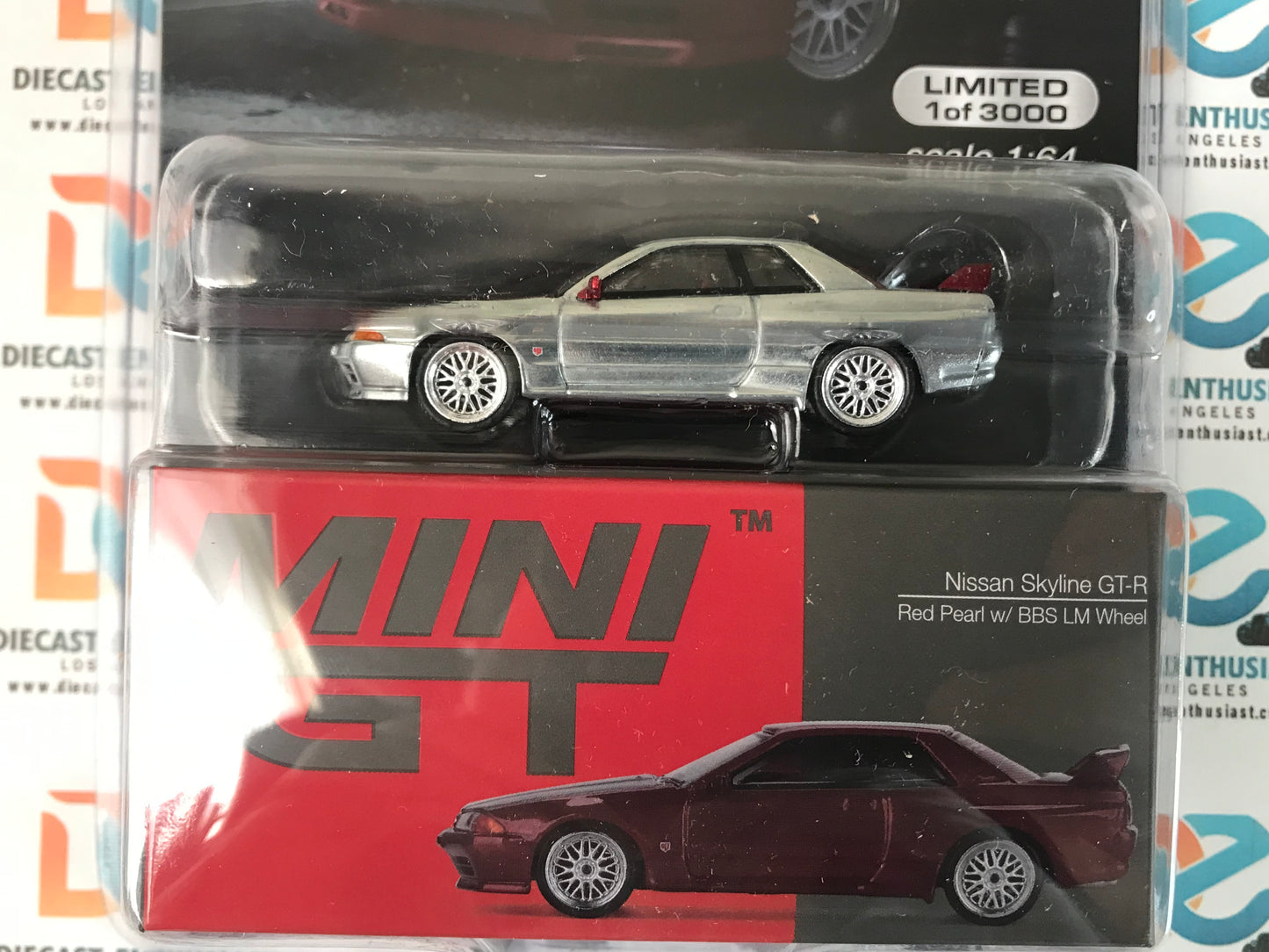 CHASE Mini GT Mijo Exclusives 295 Nissan Skyline GTR Red Pearl with BBS LM Wheel 1:64