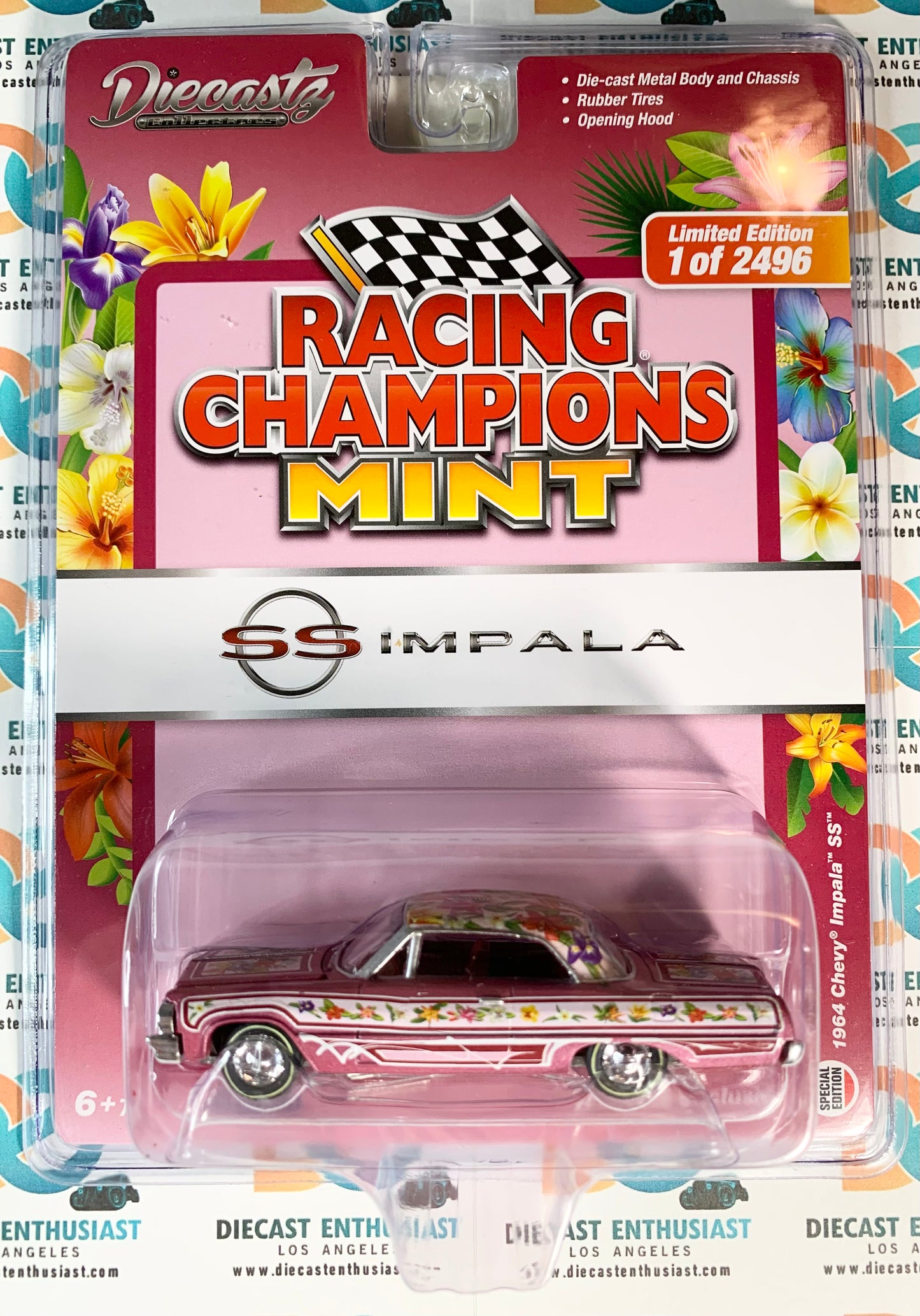 Racing Champions Mint Diecastz Exclusives 1964 Chevy Impala SS Pink Flowers Lowriders 1:64