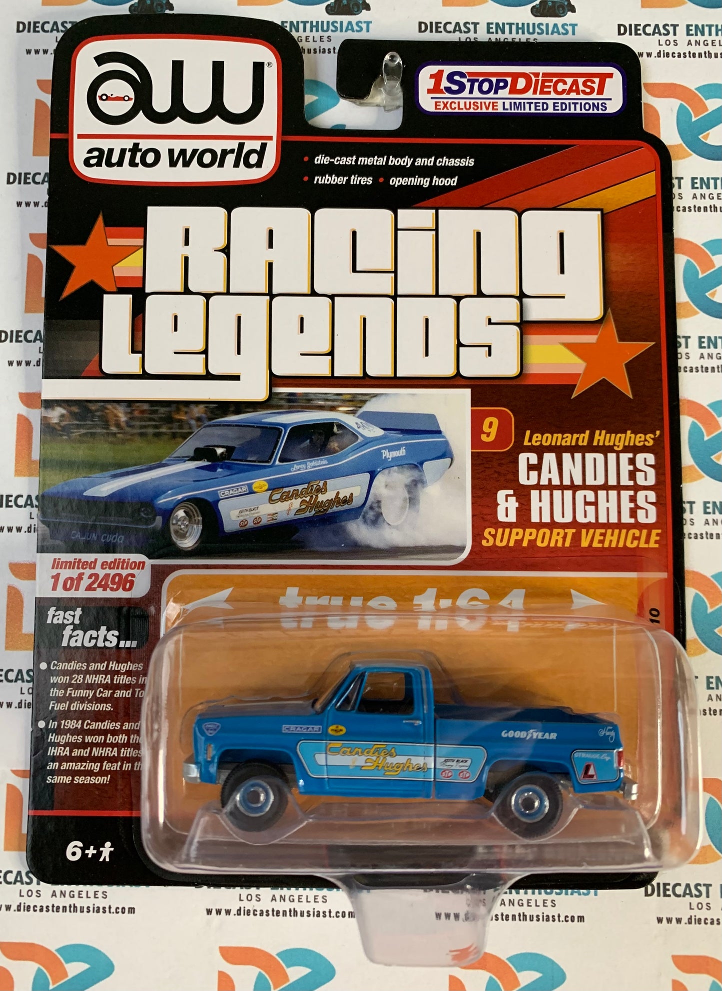 Auto World Racing Legends Exclusives Candies & Hughes 1973 Chevrolet C10 1:64