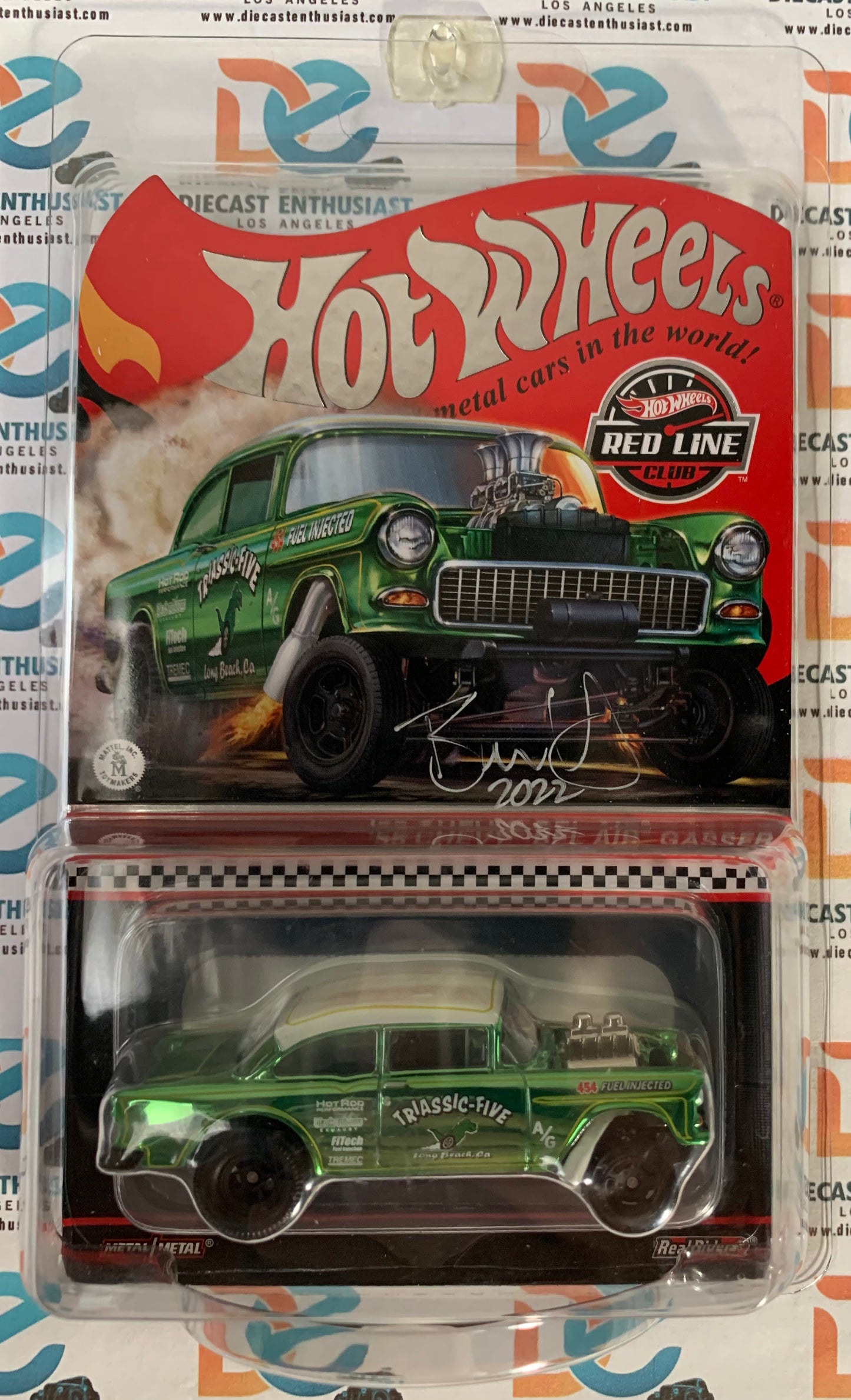 Hot Wheels RLC 55 Chevy Bel Air Gasser Triassic-Five Green with Brendon Vetuskey Signature 1:64