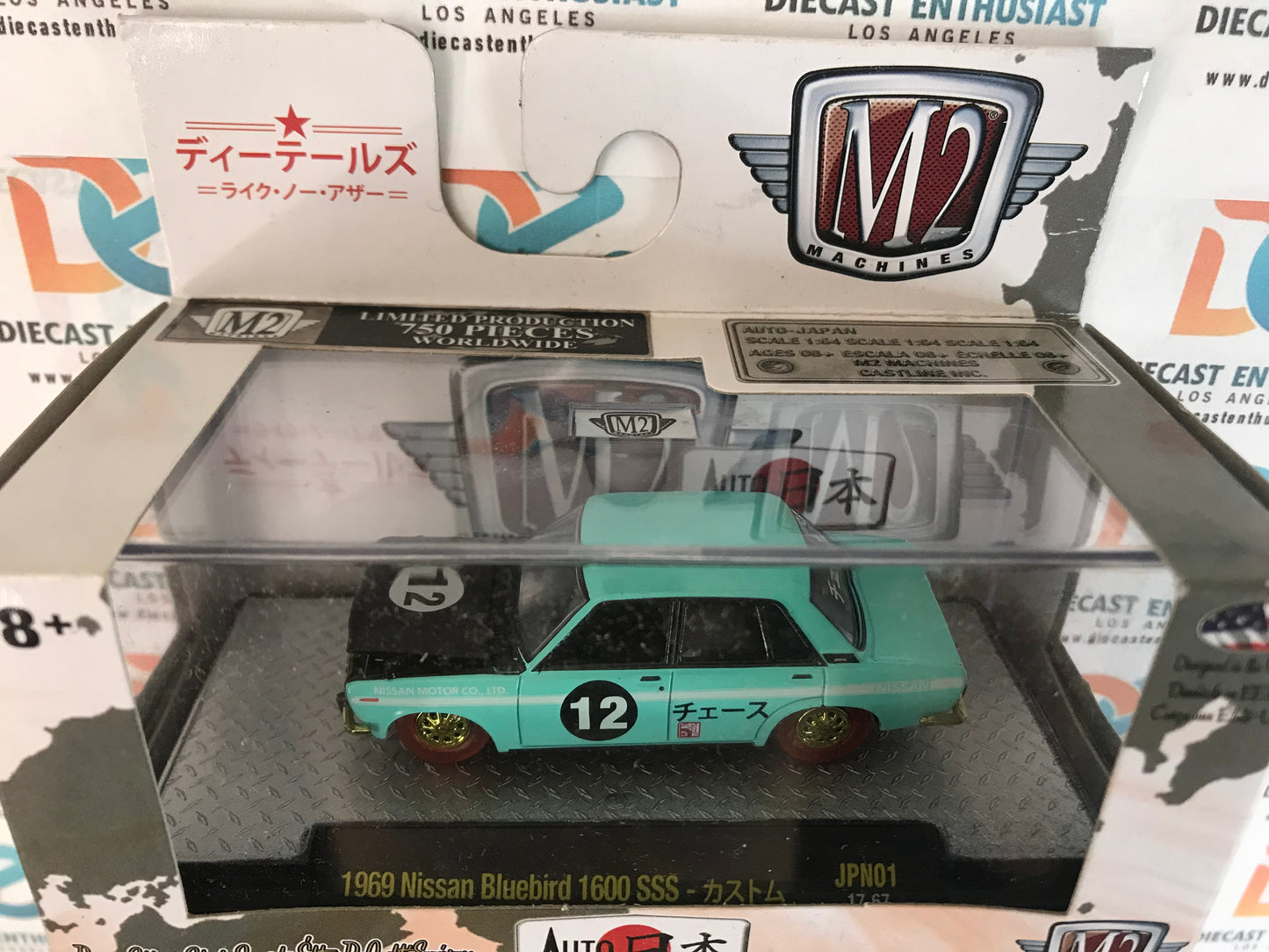 CHASE M2 Machines Auto Japan 1969 Nissan Bluebird 1600 SSS Light Blue 1:64