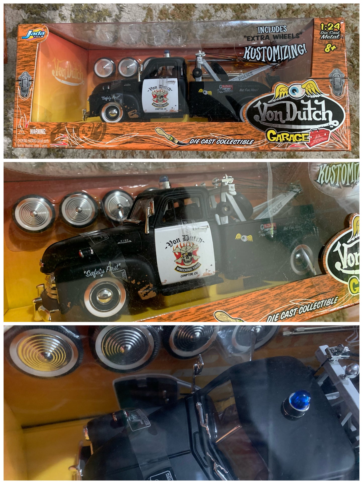 DAMAGE Jada Toys Von Dutch 1953 Chevy Wrecker Black 1:24