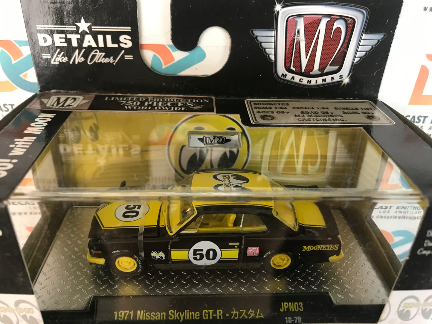 CHASE M2 Machines Auto Japan Mooneyes 1971 Nissan Skyline GTR Black 1:64