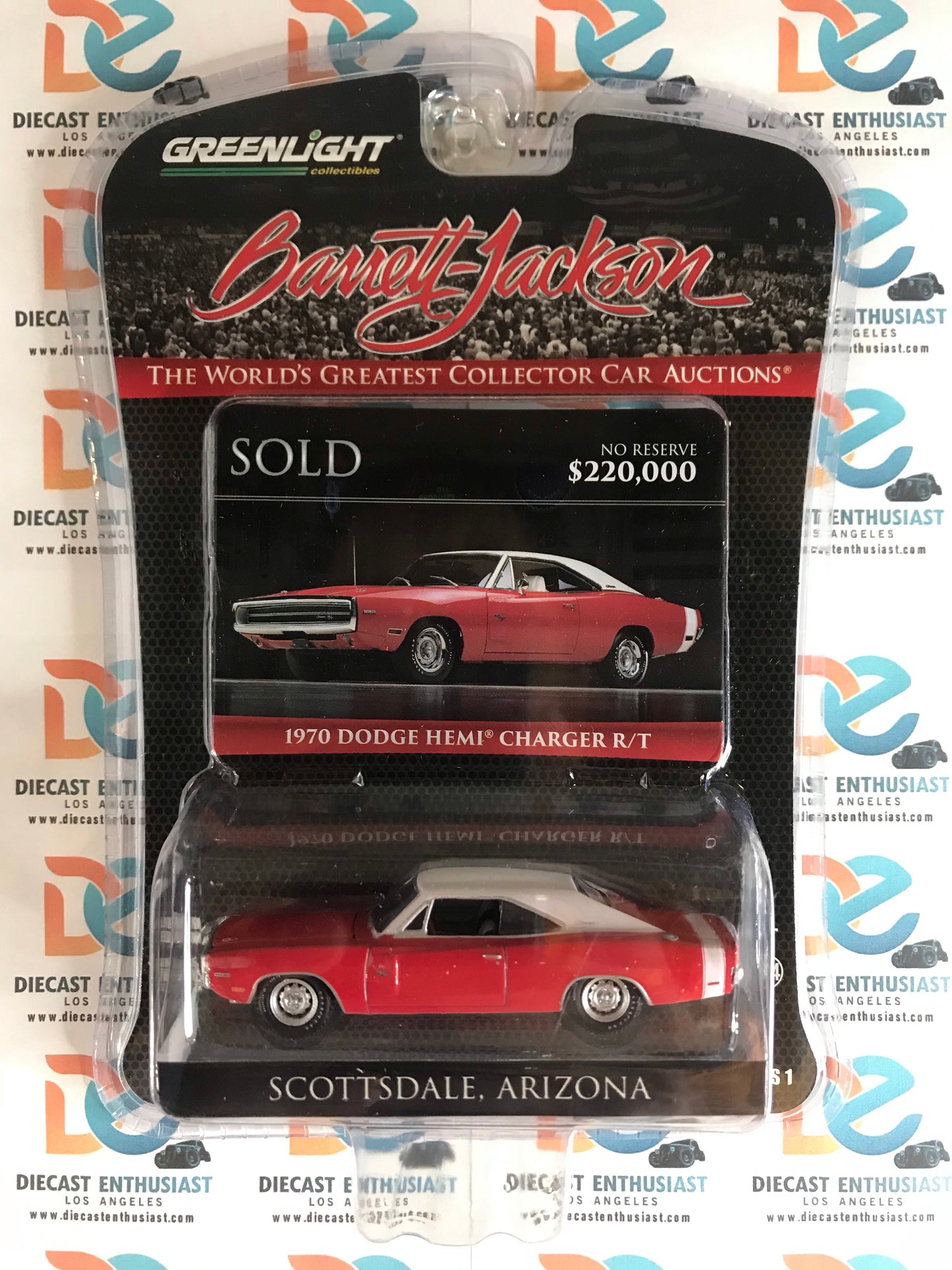 Greenlight Barret Jackson 1970 Dodge HEMI Charger Red 1:64