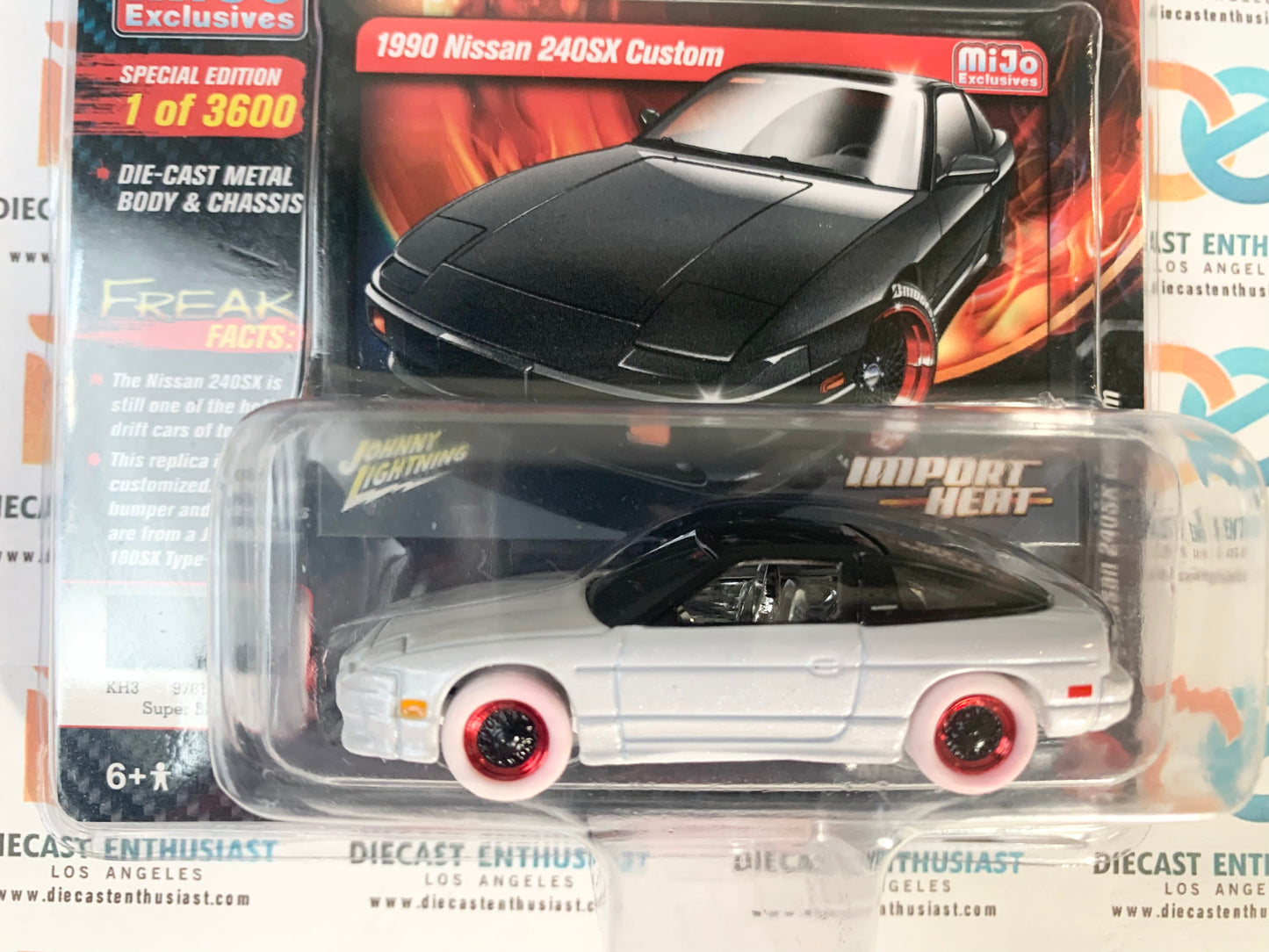 CHASE WHITE LIGHTNING Johnny Lightning Mijo Exclusives Import Heat 1990 Nissan 240SX Custom Super Black 1:64