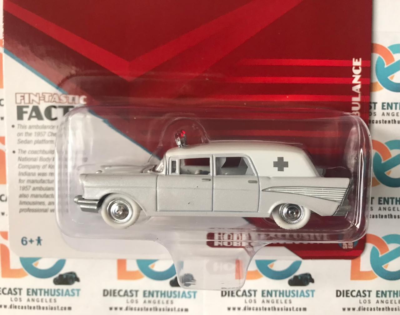 CHASE WHITE LIGHTNING Johnny Lightning 1957 Chevy Ambulance Hearse Red 1:64