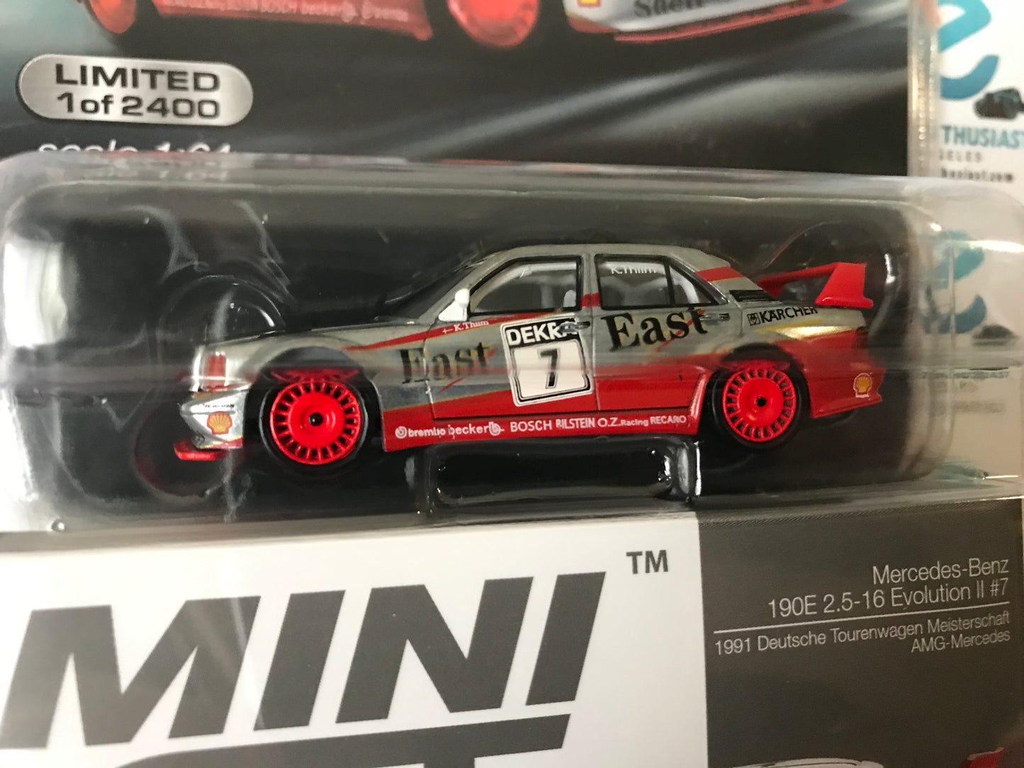 CHASE Mini GT Mijo Exclusive 239 Mercedes-Benz 190E 2.5-16 Evolution II East 1:64