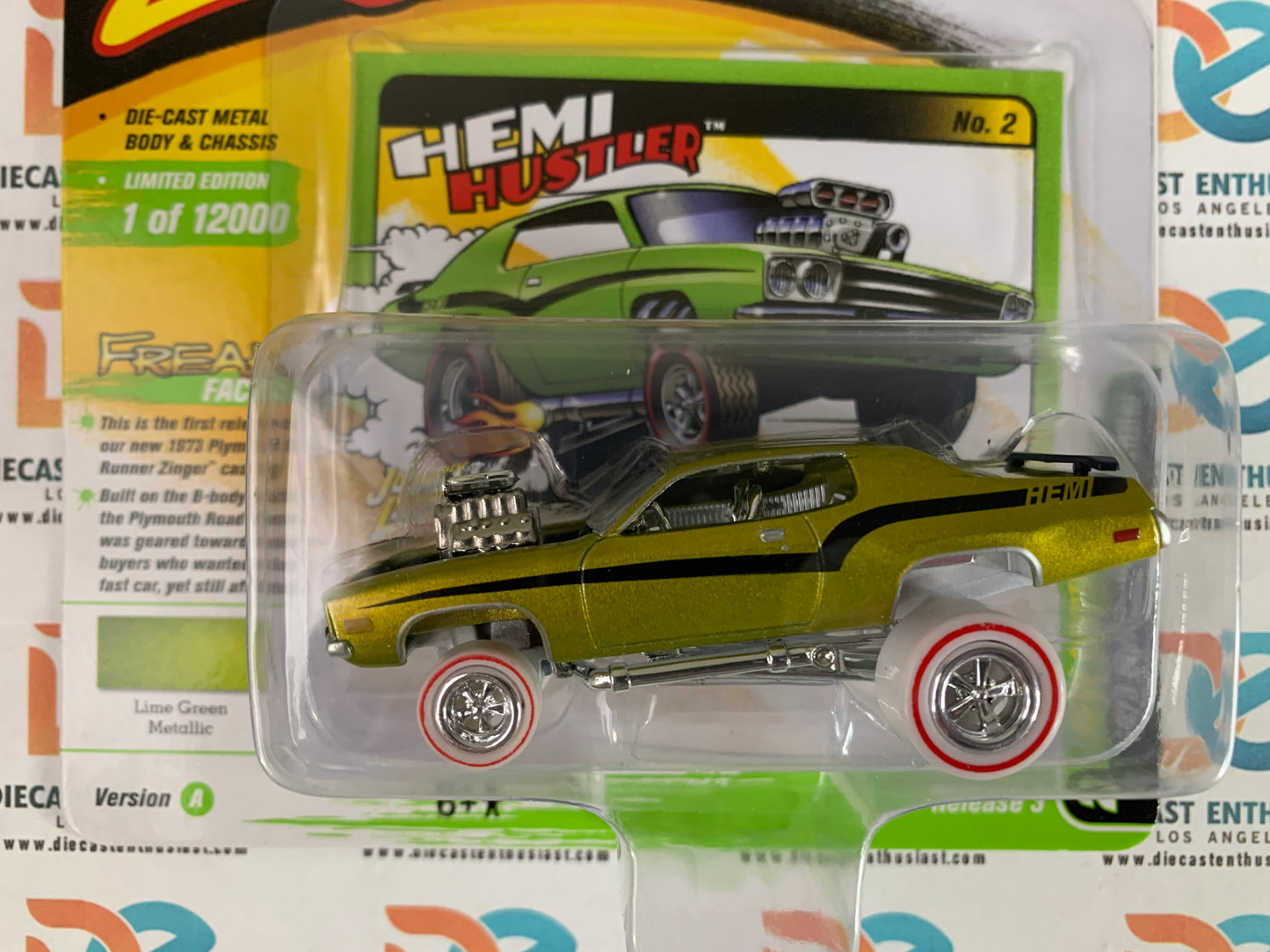 CHASE Johnny Lightning Zingers! 1973 Plymouth Road Runner Lime Green Metallic 1:64
