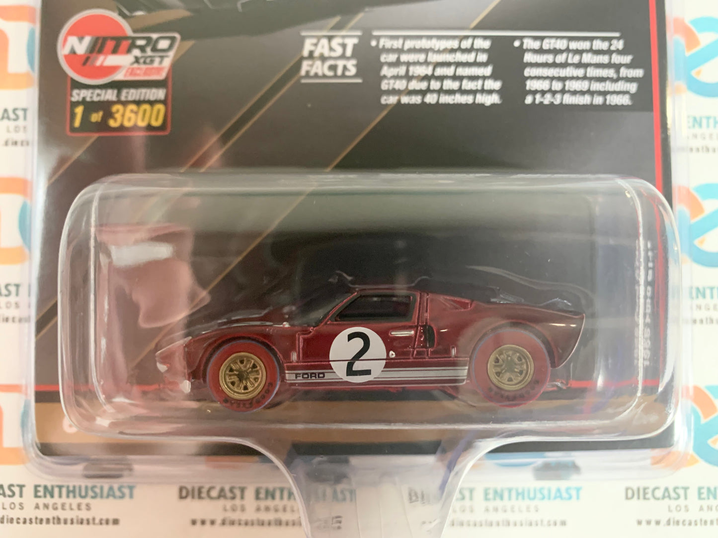 CHASE ULTRA RED Auto World Nitro XGT Exclusives 1966 Ford GT40 Black #2 1:64
