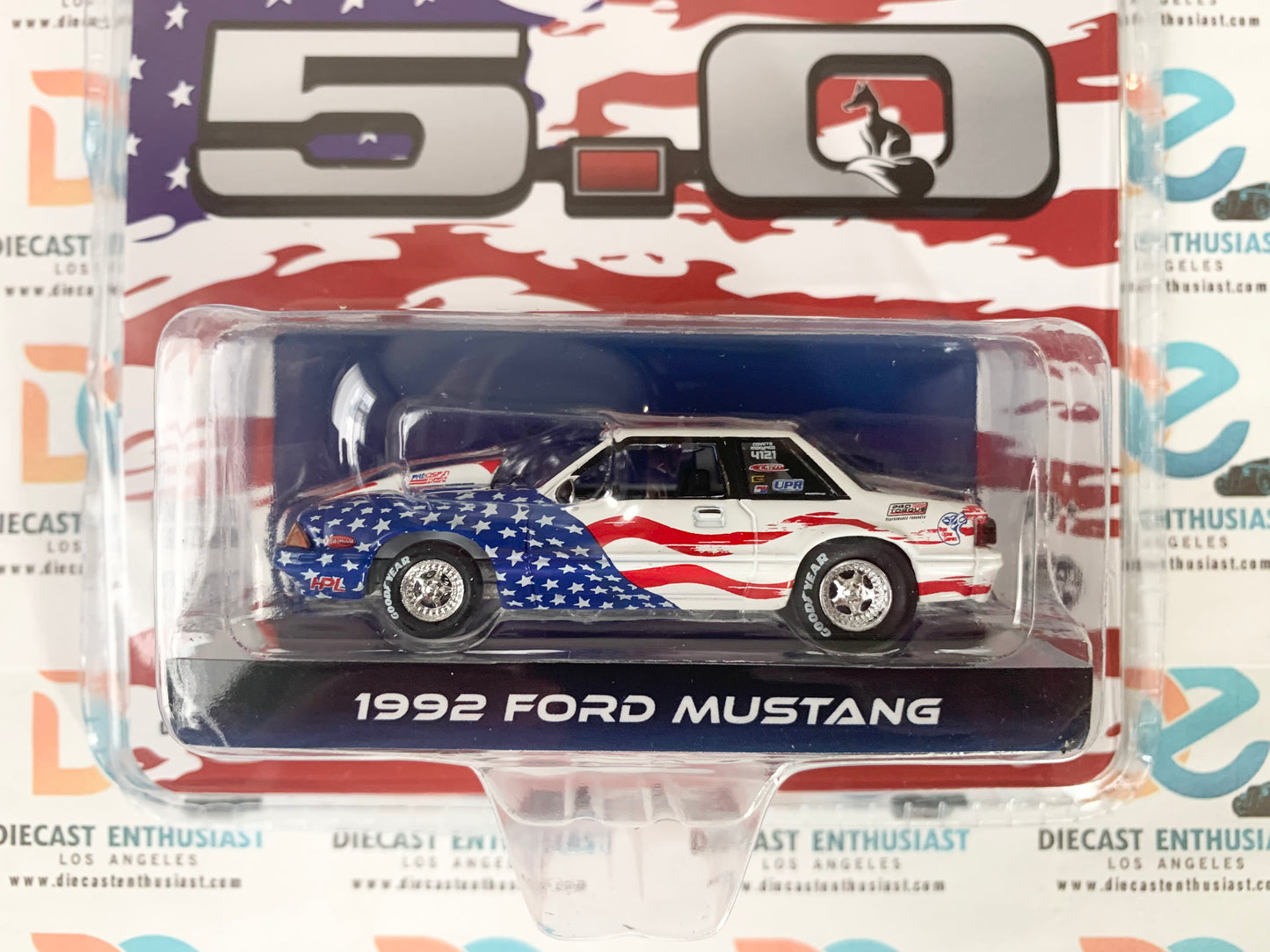 Greenlight Exclusives Midnight Drags 1992 Ford Mustang American Flag 1:64