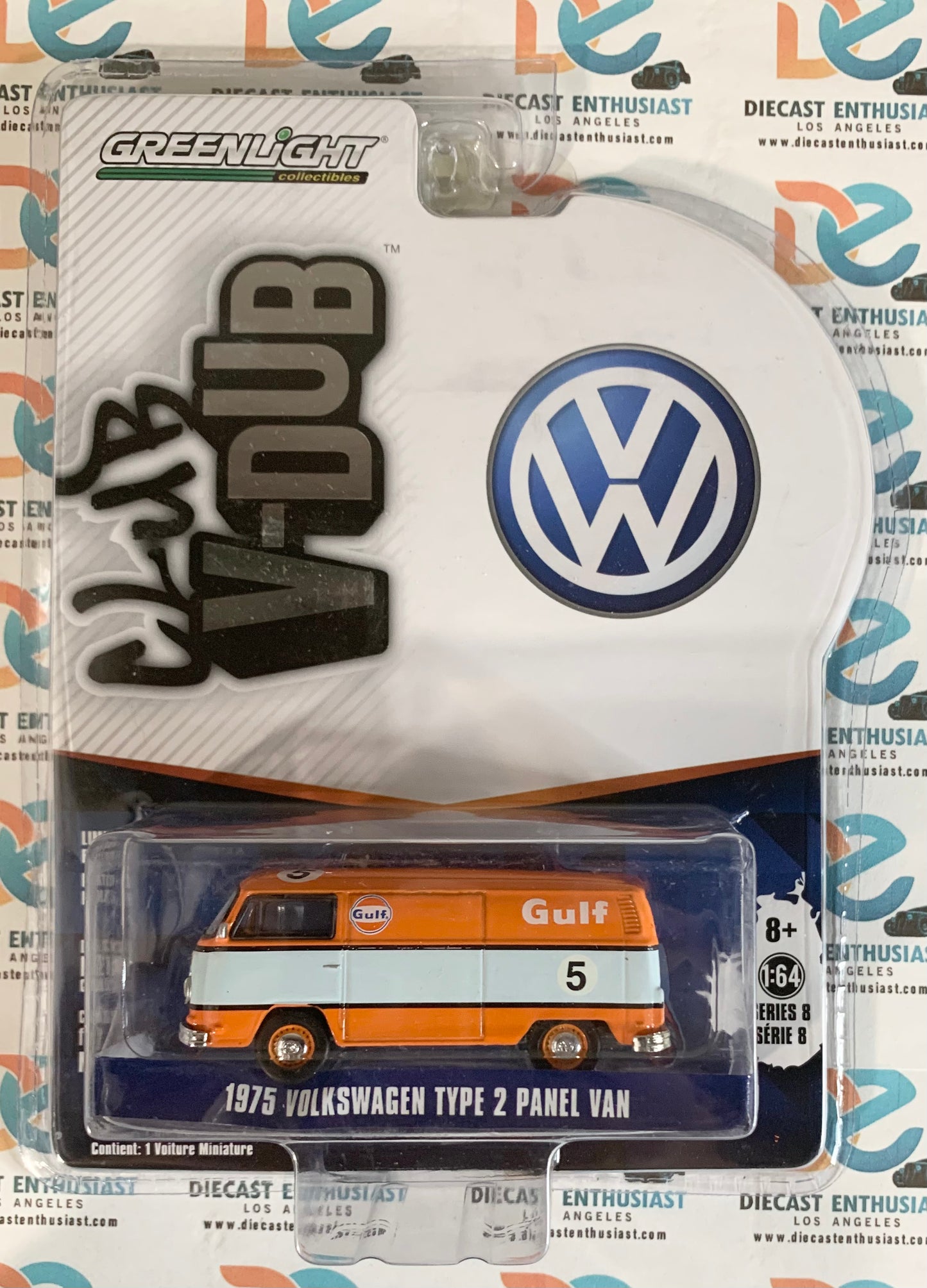 Greenlight VDub 1975 Volkswagen Type 2 Panel Van Gulf 1:64