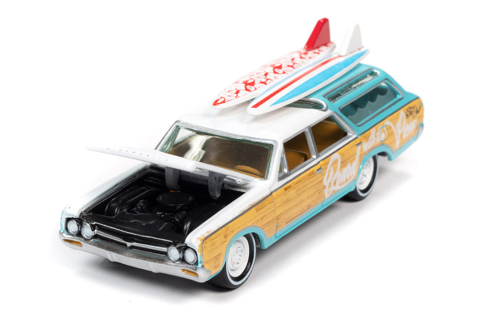 Johnny Lightning Street Freaks Surf Rods 1964 Olds Vista Cruiser Wagon Blue 1:64