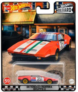NEW LOOSE DAMAGE CARD & BUBBLE Hot Wheels Boulevard De Tomaso Pantera Gruppo 4 Red 1:64
